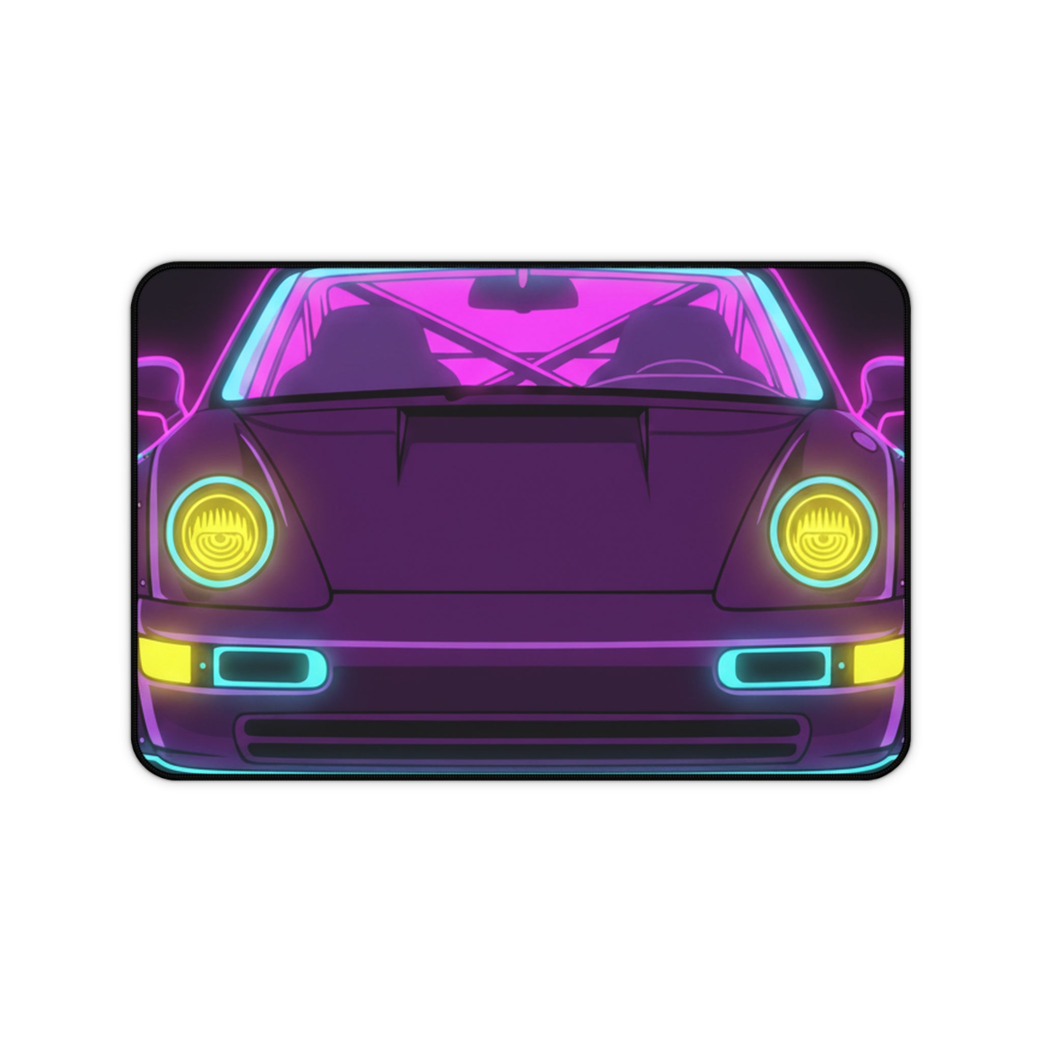 Porsche 964 Turbo Neon Synthwave Desk Mat
