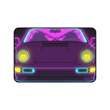 Porsche 964 Turbo Neon Synthwave Desk Mat