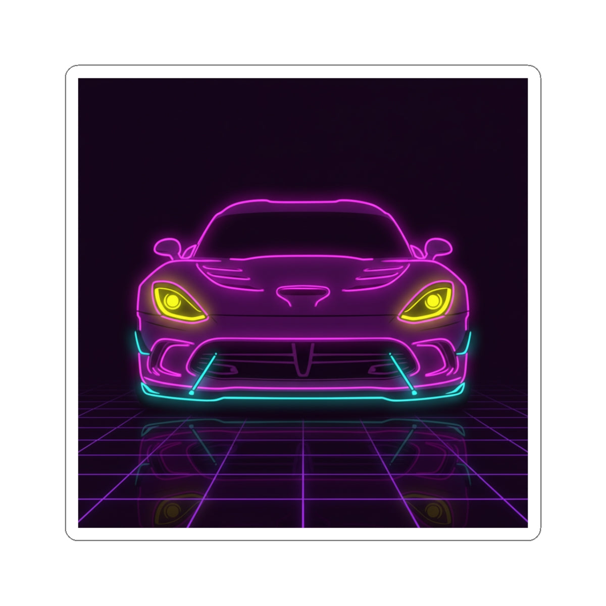 Dodge Viper (1992-17) Neon Synthwave Sticker