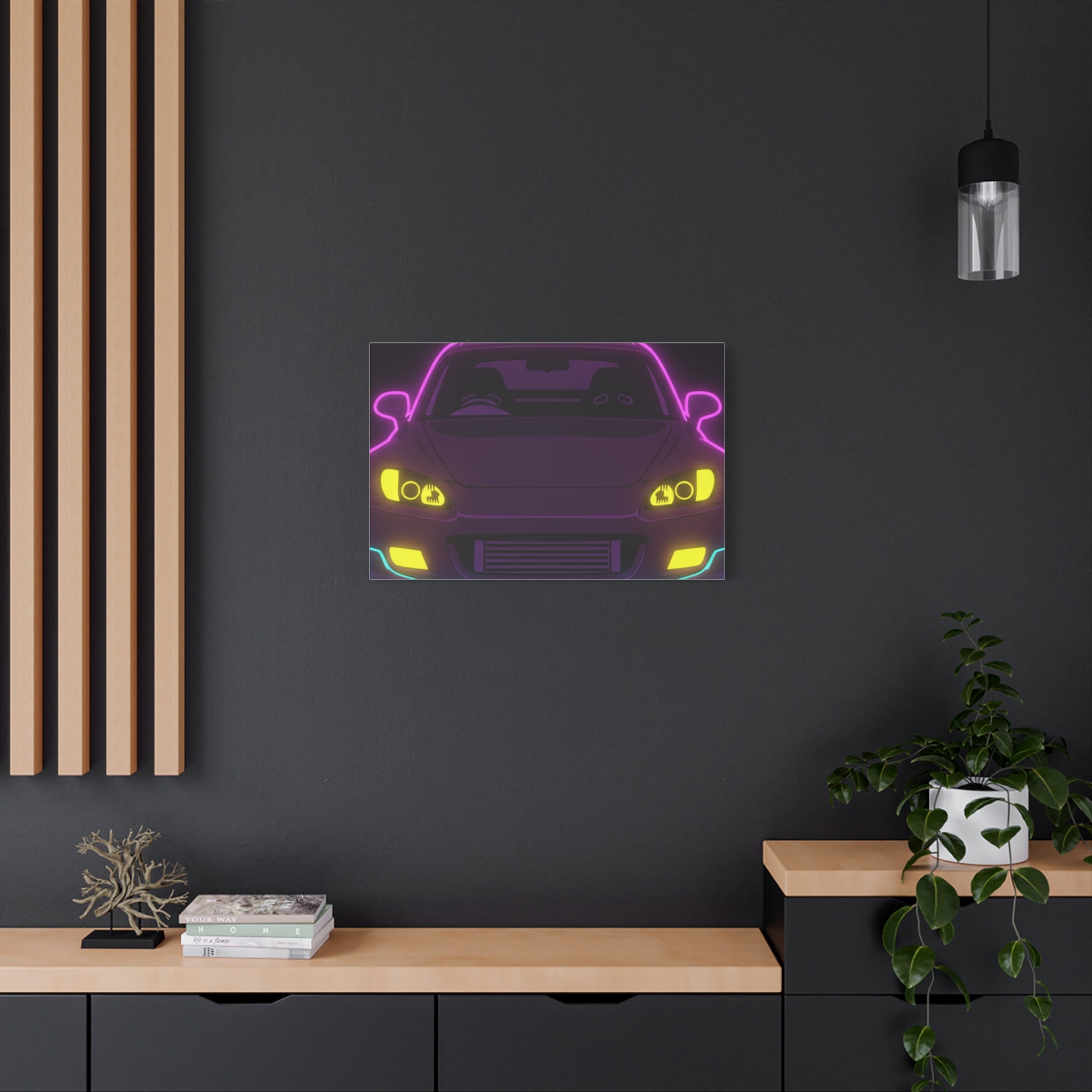 Honda S2000 (1999-09) Neon Synthwave Canvas Wall Art