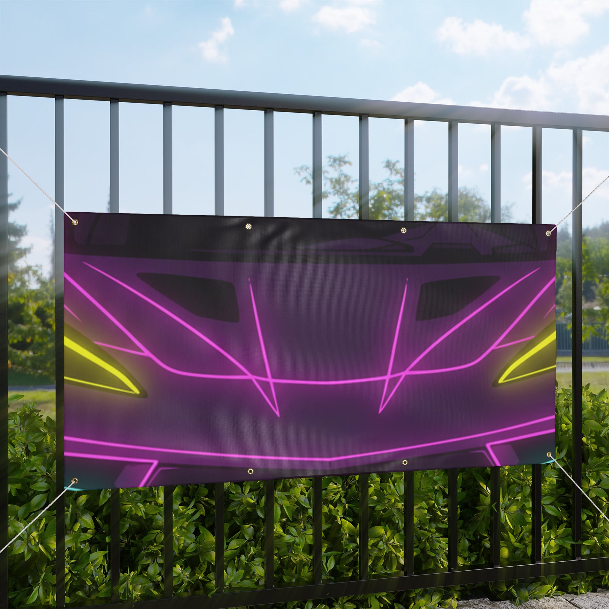 Corvette C8 (2020+) Neon Synthwave Banner