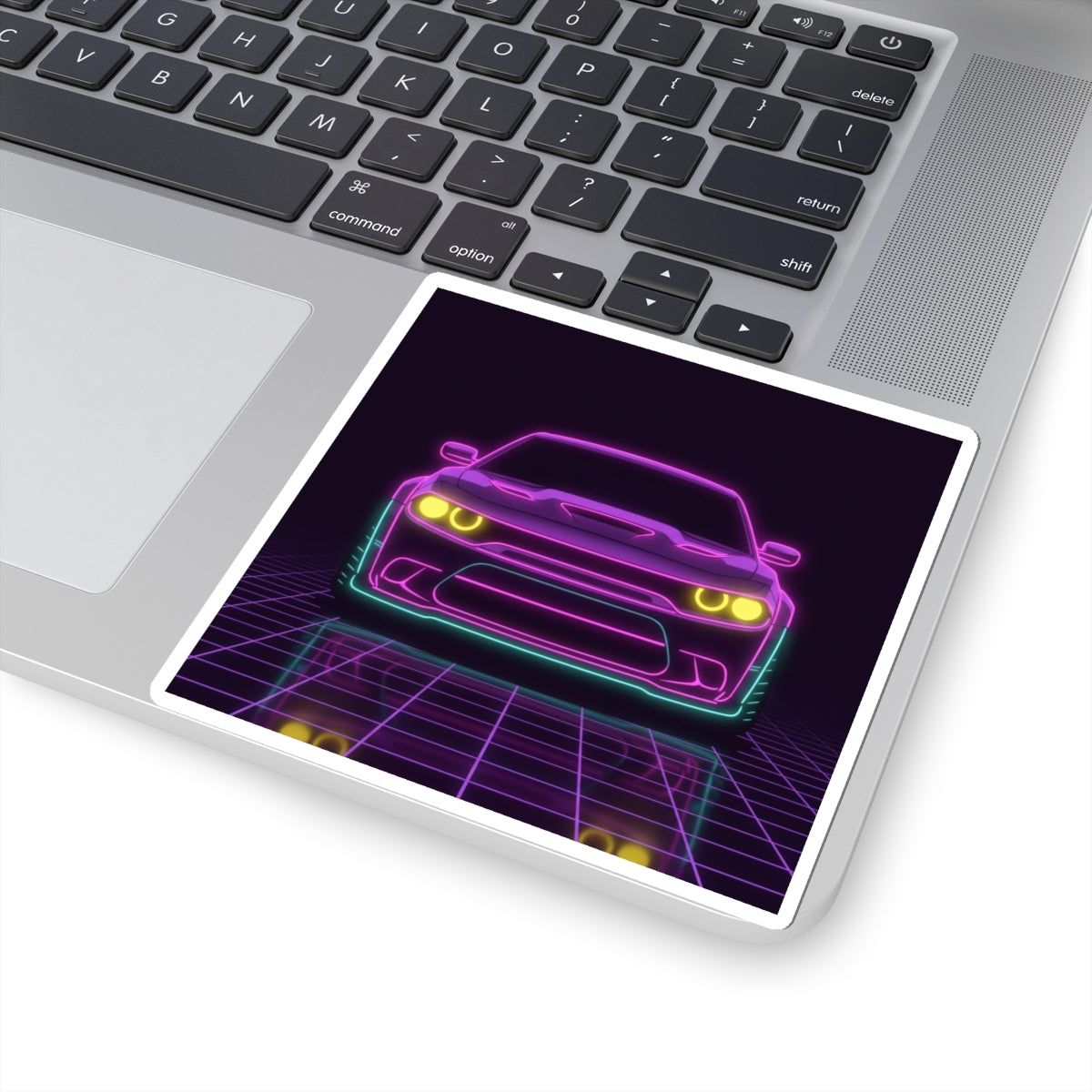 Dodge Challenger SRT Hellcat Neon Synthwave Sticker