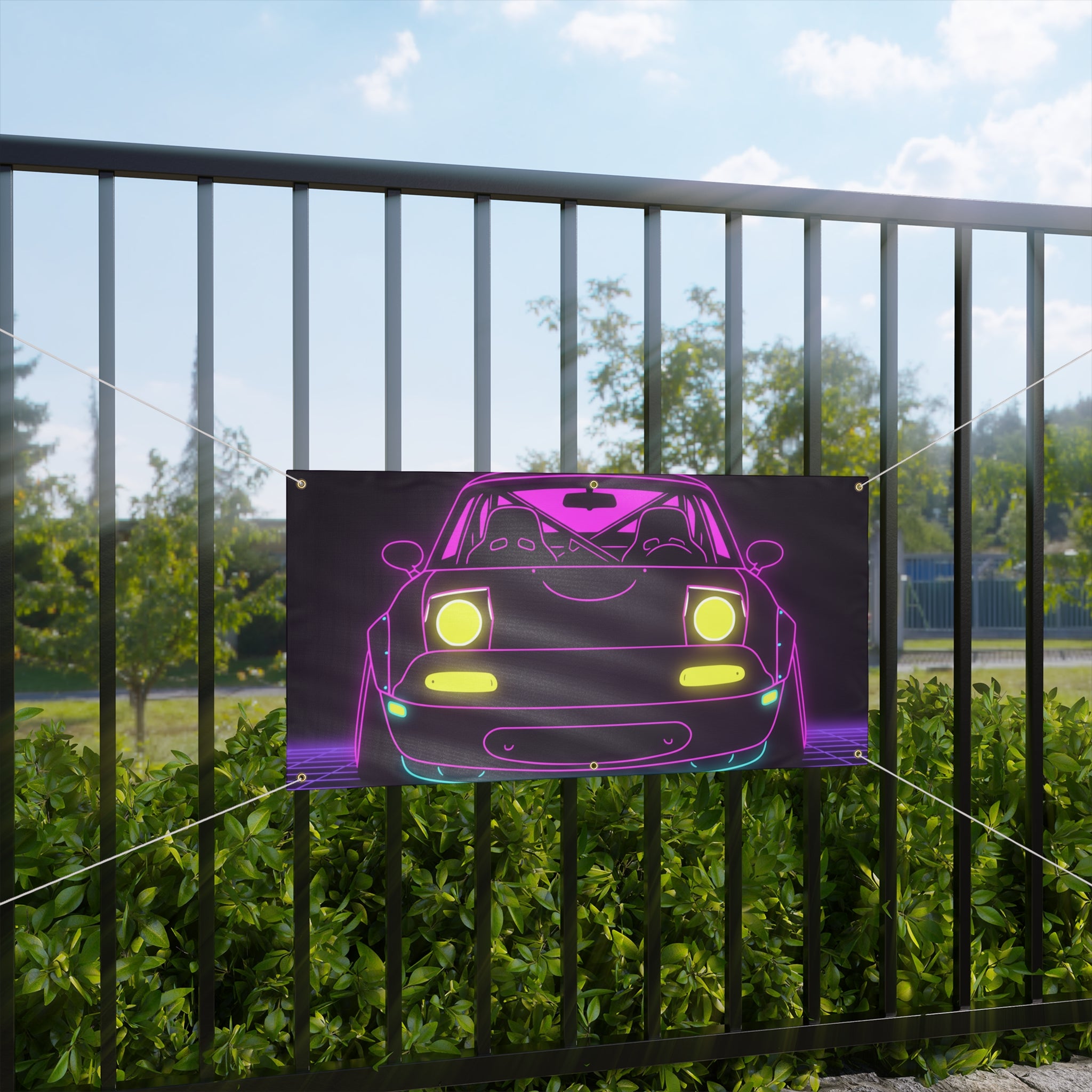 Mazda Miata NA (1989-97) Neon Synthwave Banner