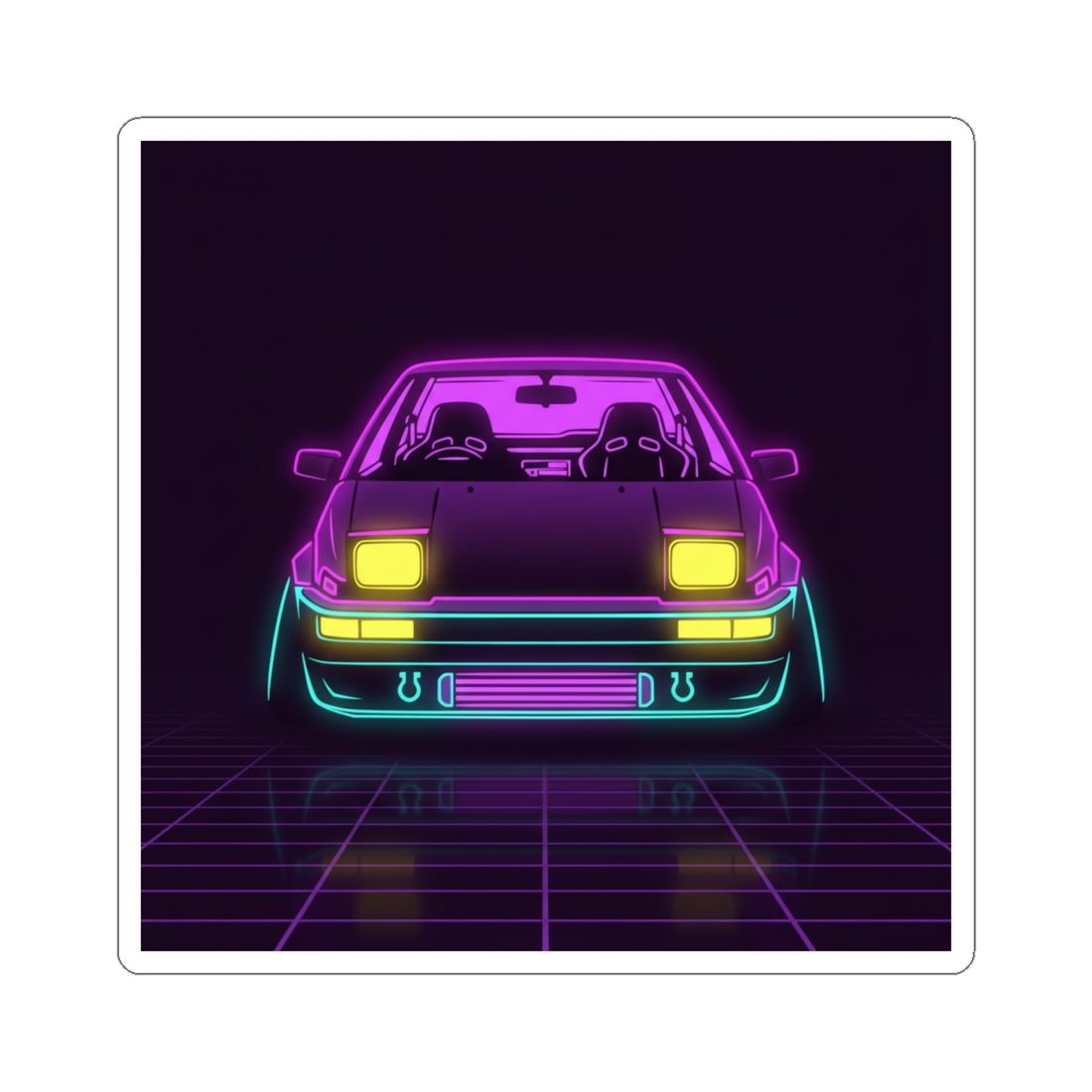 Toyota AE86 (1983-87) Neon Synthwave Sticker
