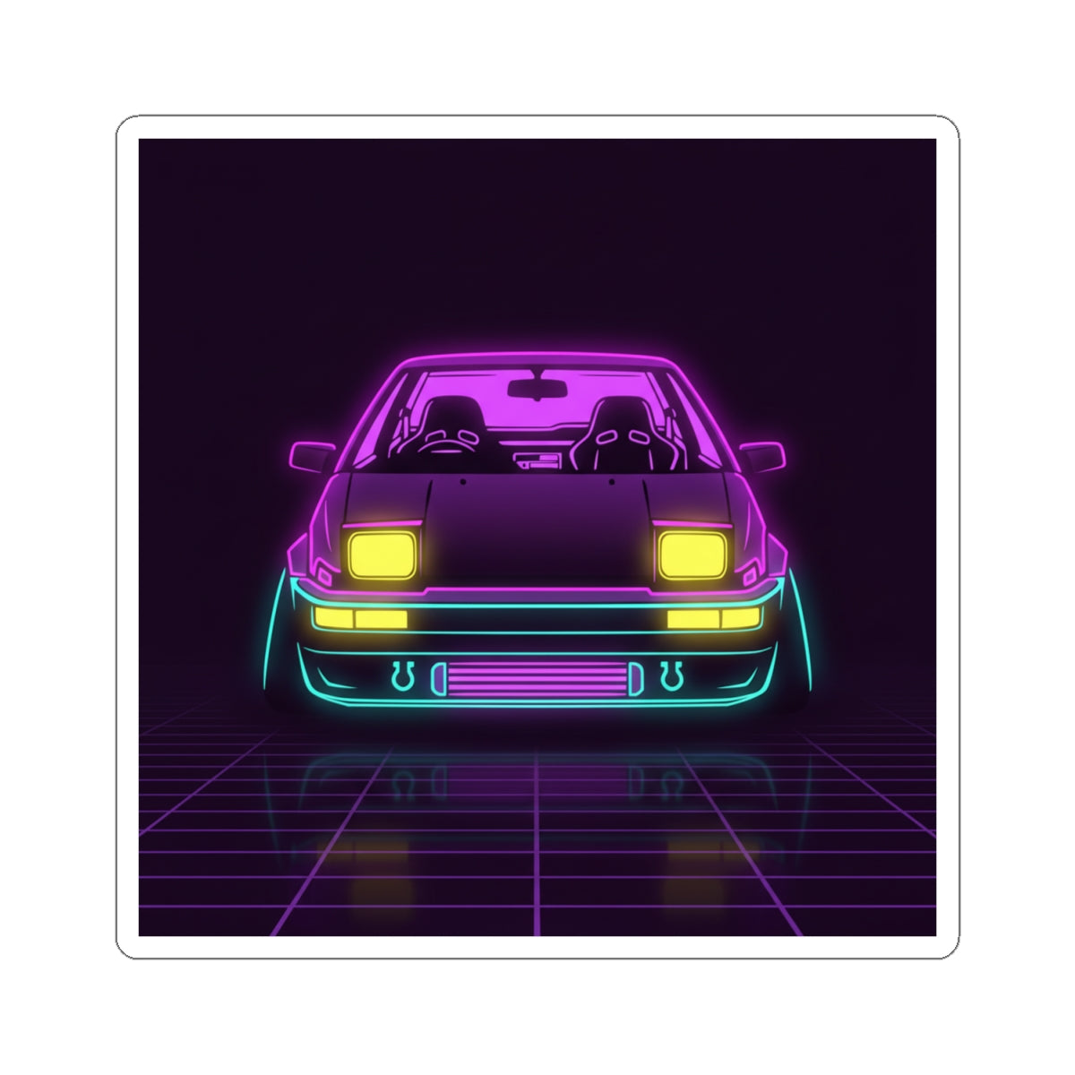 Toyota AE86 (1983-87) Neon Synthwave Sticker