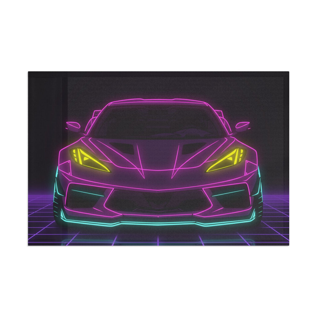 Corvette C8 (2020+) Neon Synthwave Garage Flag