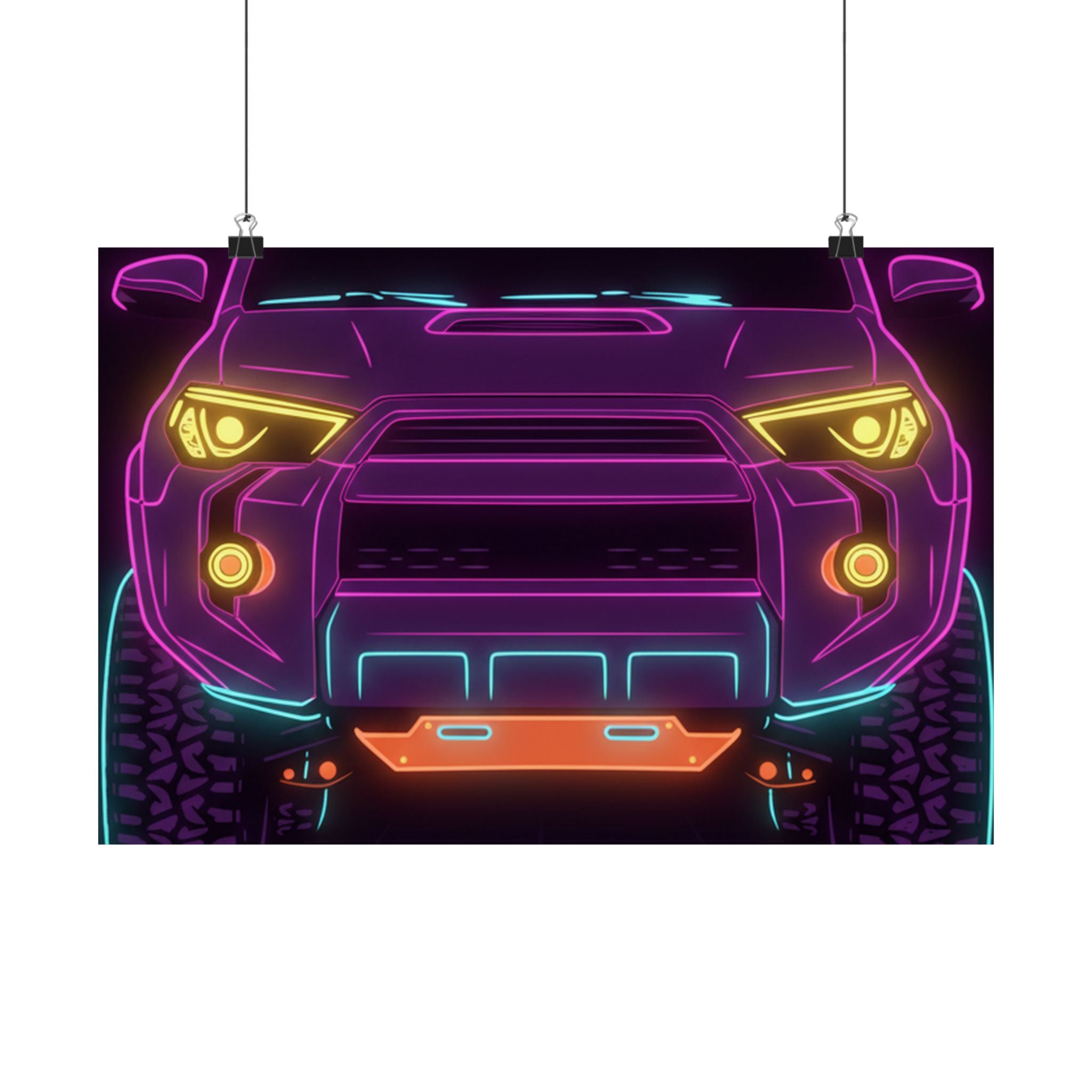 Toyota 4Runner TRD Pro Neon Synthwave Poster