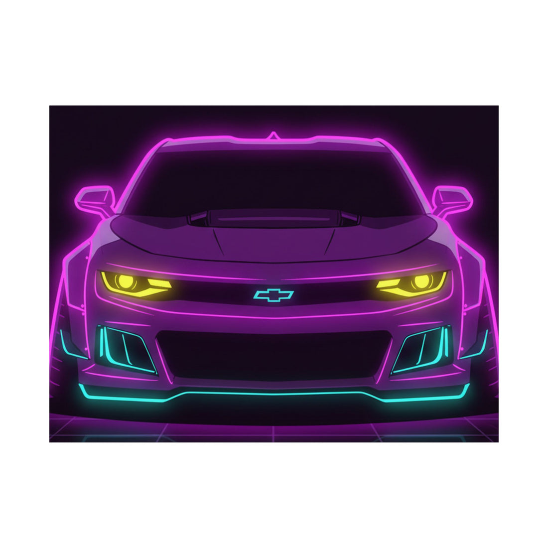 Chevrolet Camaro ZL1 Neon Synthwave Poster