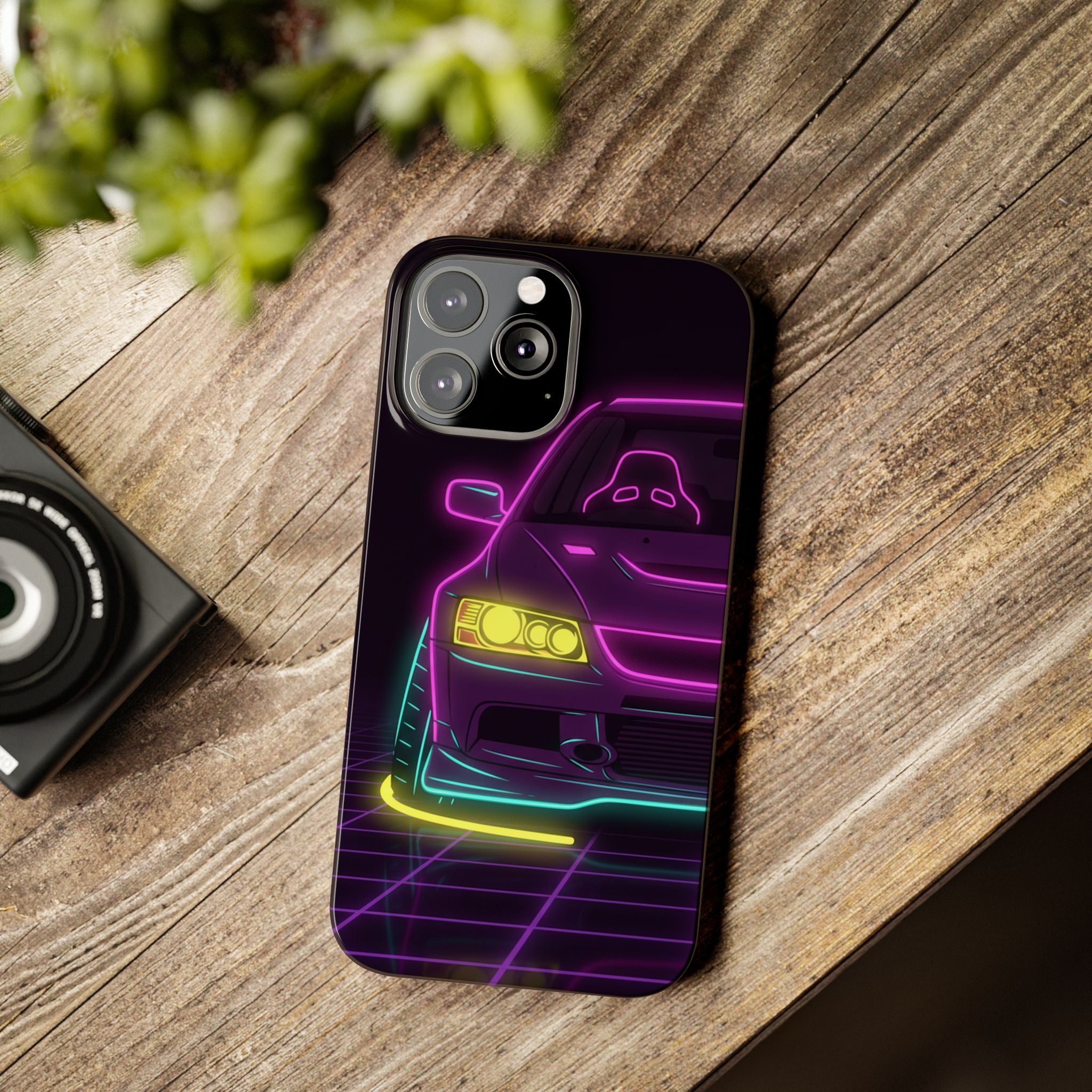 Mitsubishi Evo IX (2005-07) Neon Synthwave Phone Case