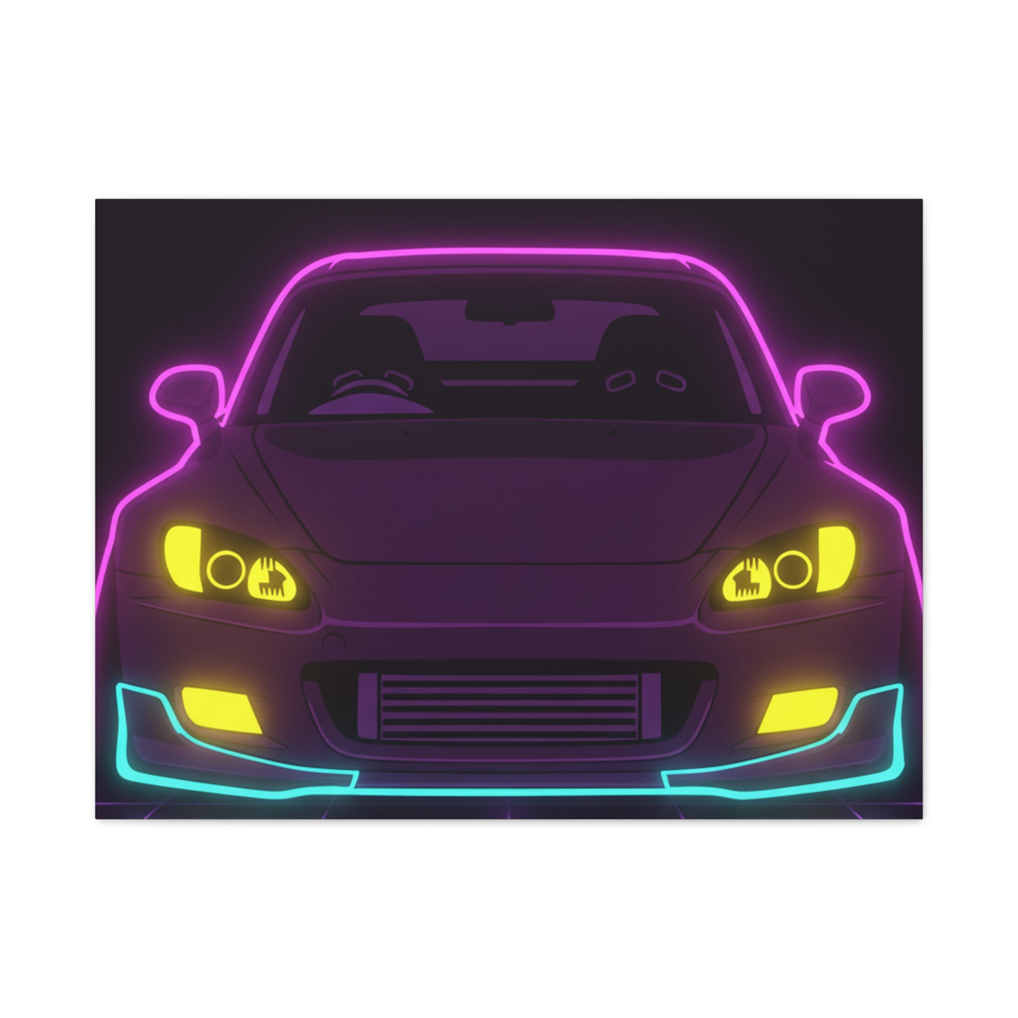 Honda S2000 (1999-09) Neon Synthwave Canvas Wall Art
