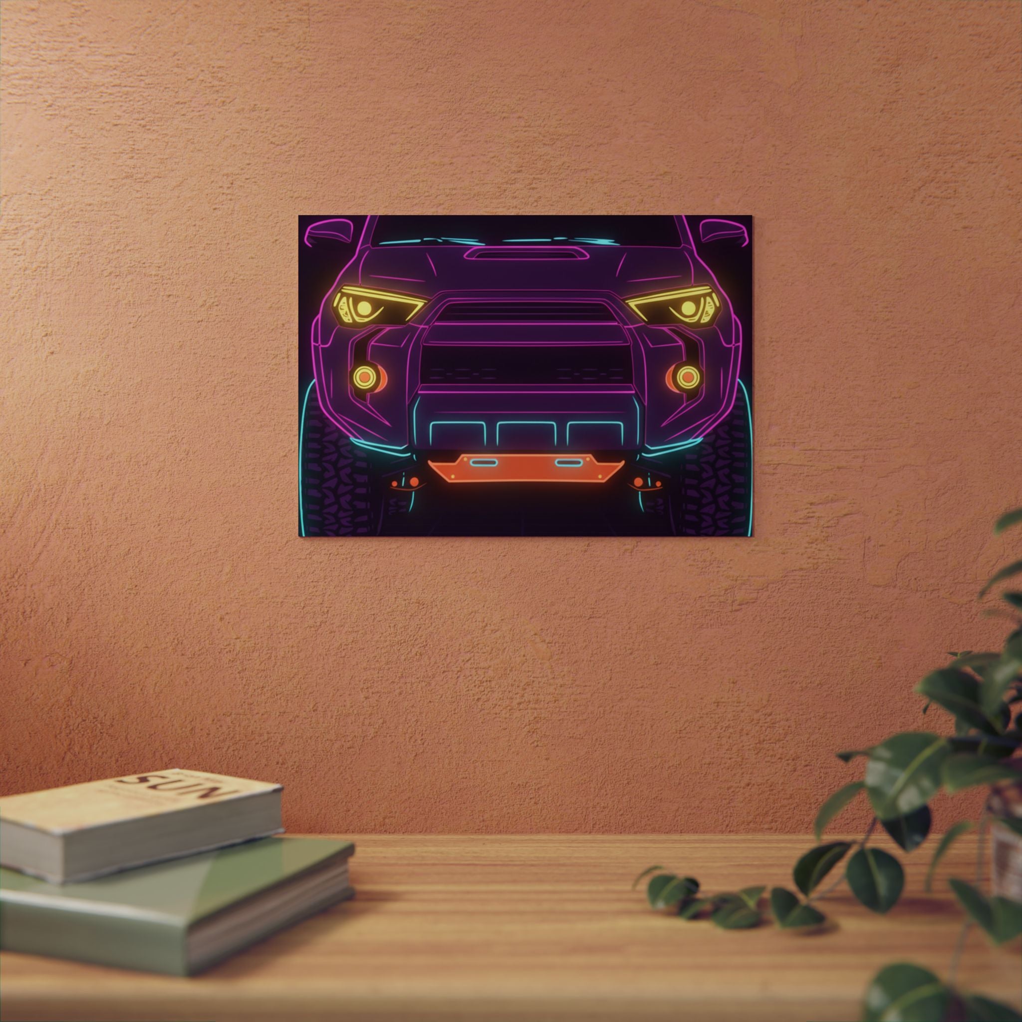 Toyota 4Runner TRD Pro Neon Synthwave Metal Wall Sign