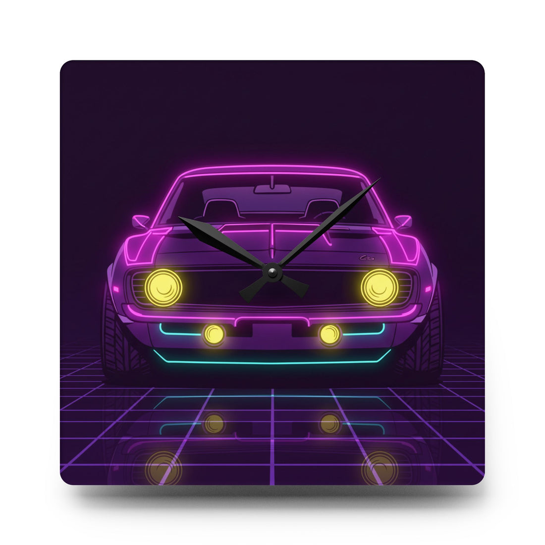 1969 Chevrolet Camaro SS Neon Synthwave Wall Clock