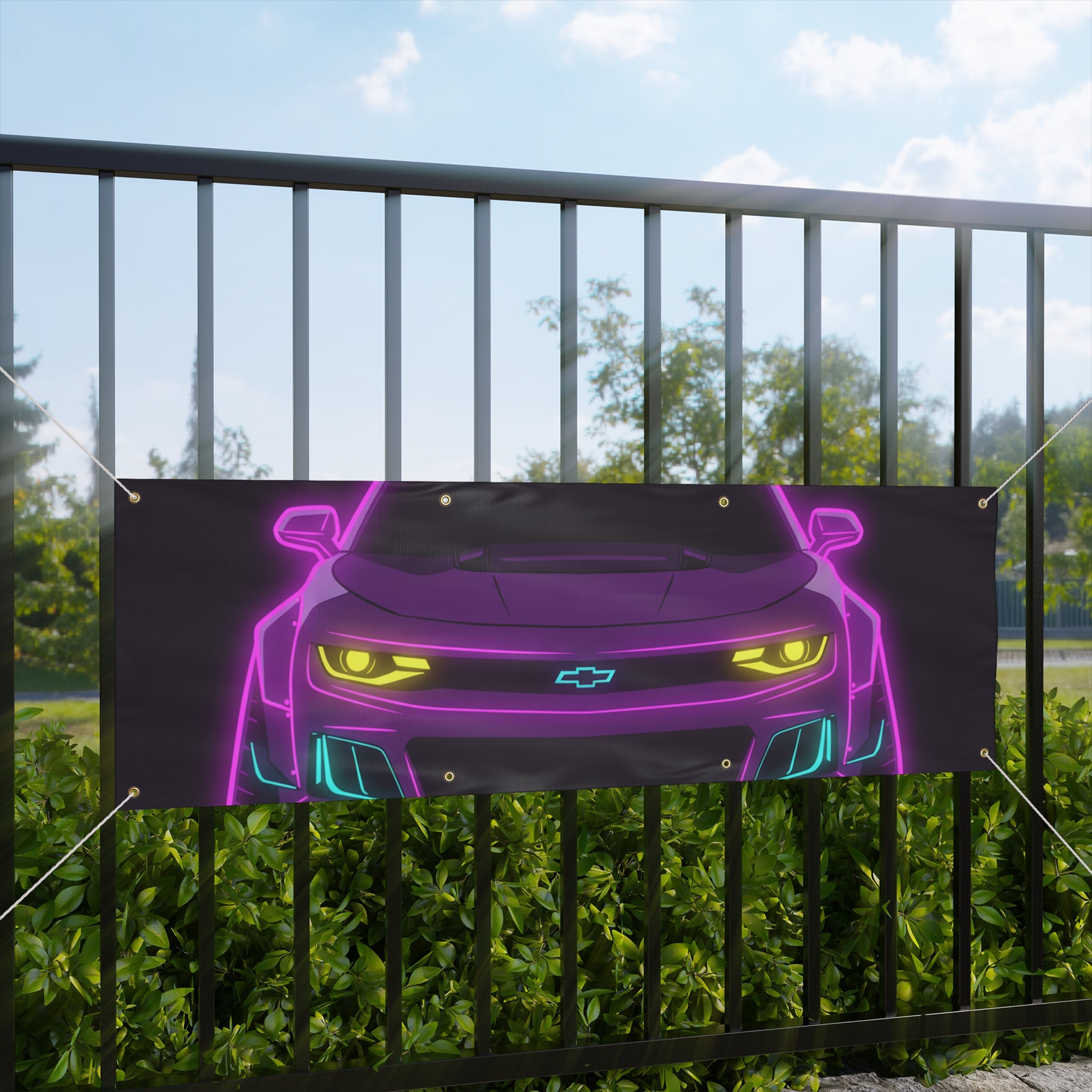 Chevrolet Camaro ZL1 Neon Synthwave Banner
