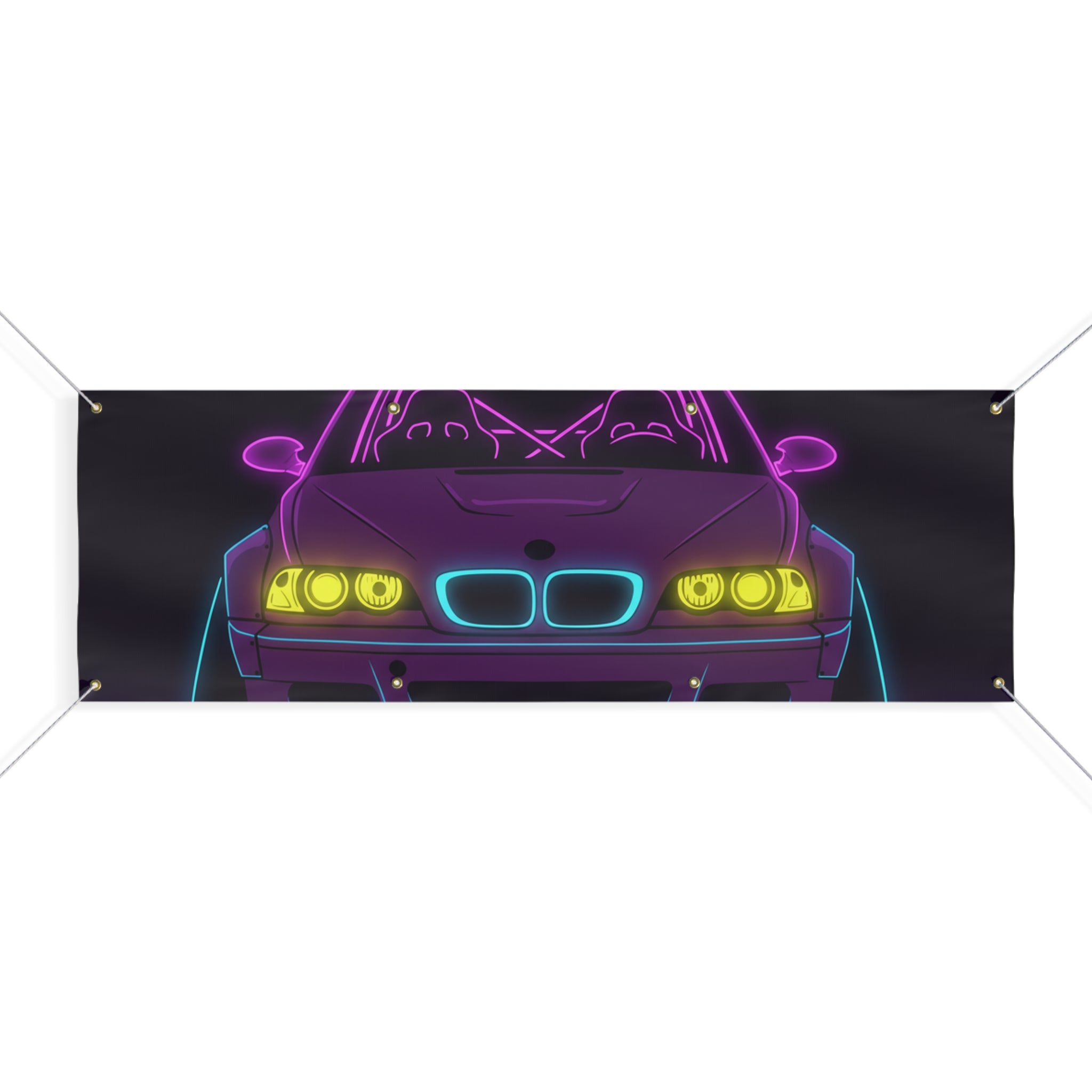 BMW E46 M3 (2000-06) Neon Synthwave Banner