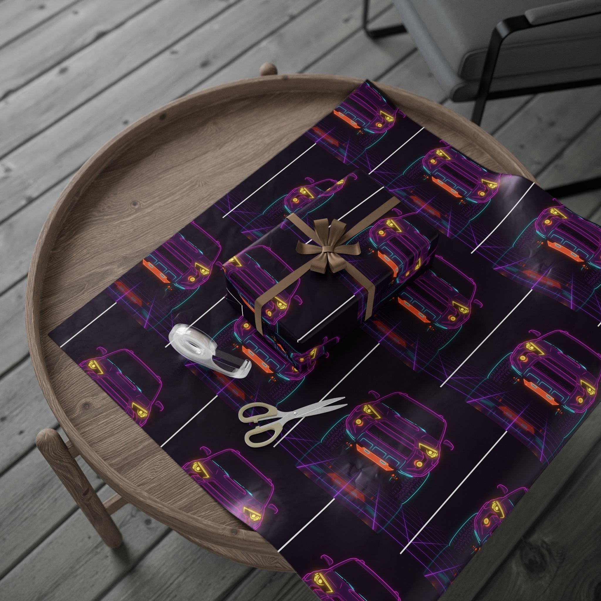 Toyota 4Runner TRD Pro Neon Synthwave Gift Wrapping Paper
