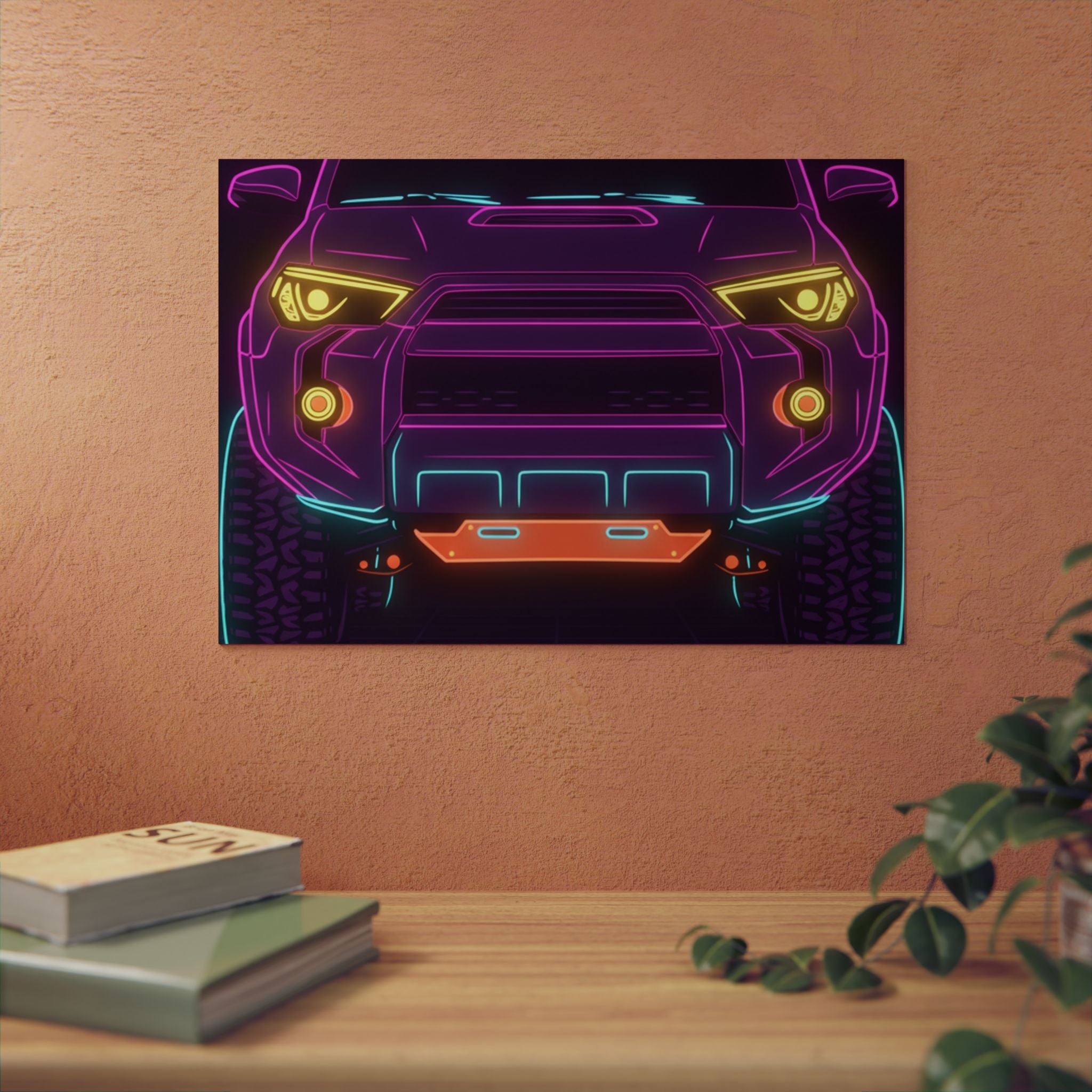 Toyota 4Runner TRD Pro Neon Synthwave Metal Wall Sign