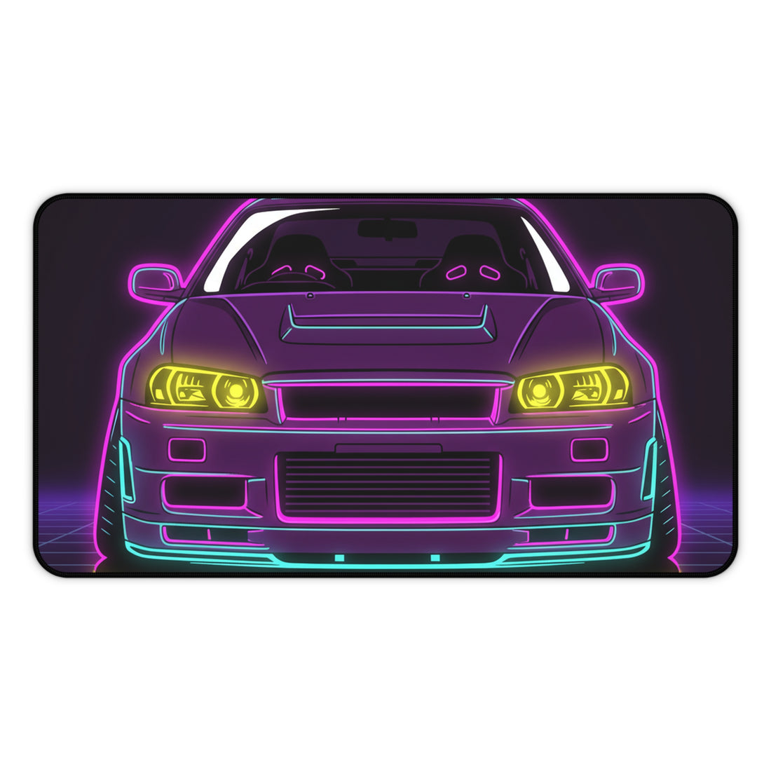 Nissan GT-R Neon Synthwave Desk Mat