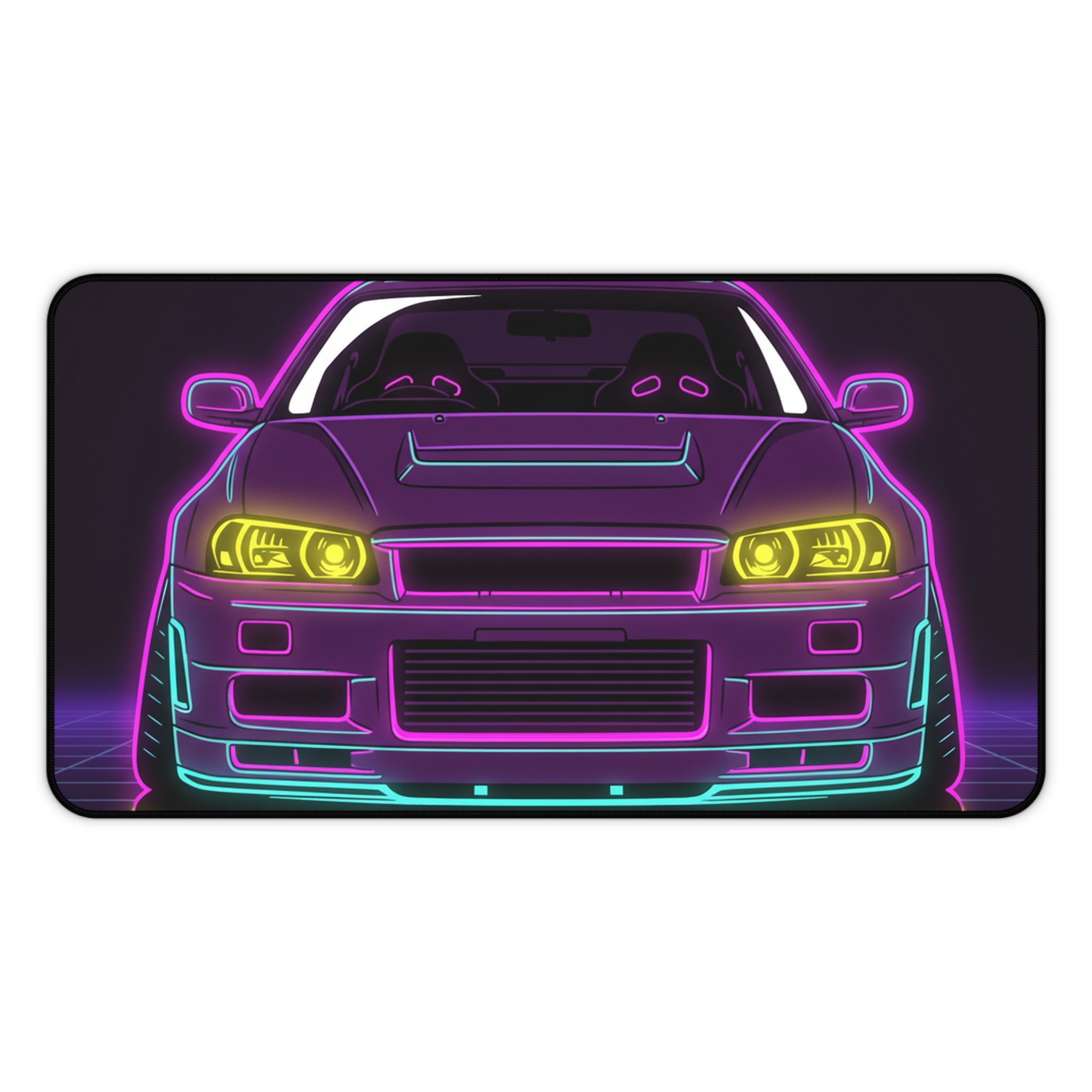 Nissan GT-R Neon Synthwave Desk Mat