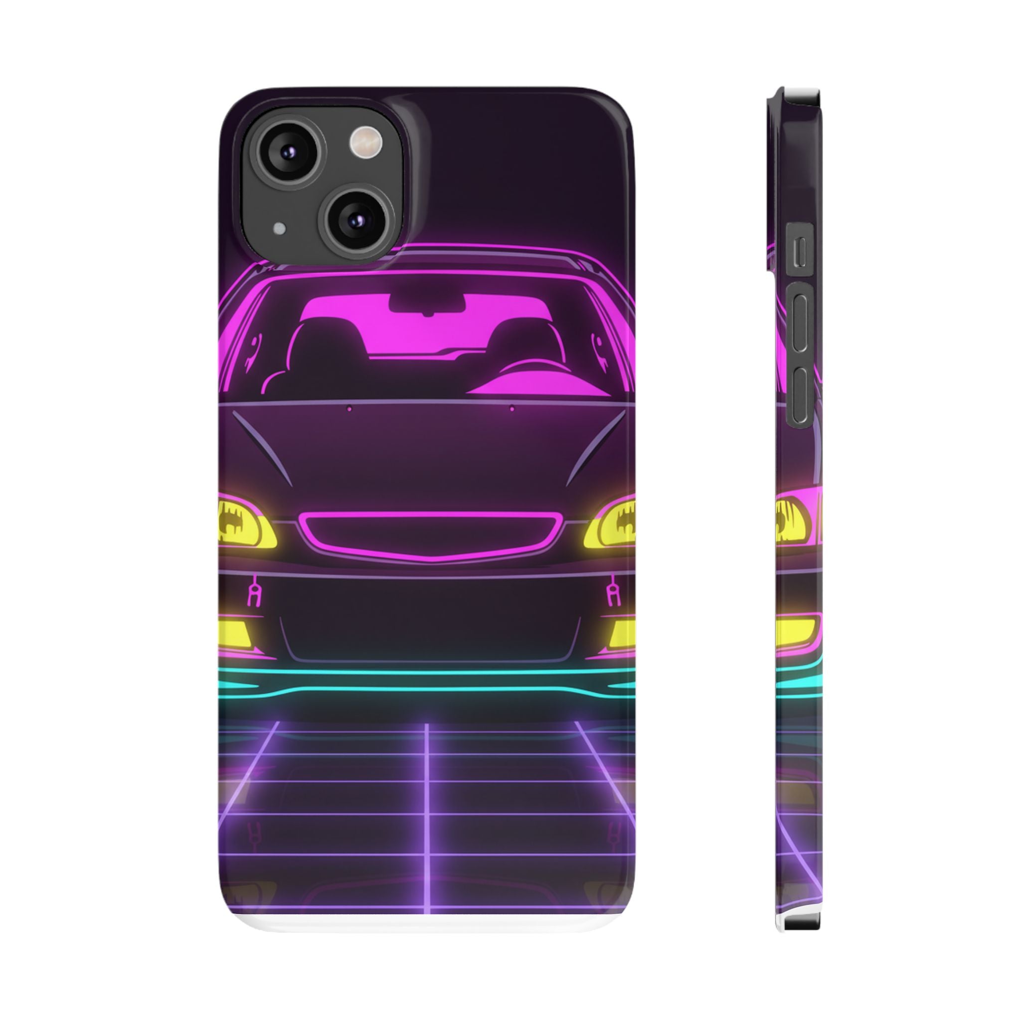 Honda Civic EK Hatch Neon Synthwave Phone Case