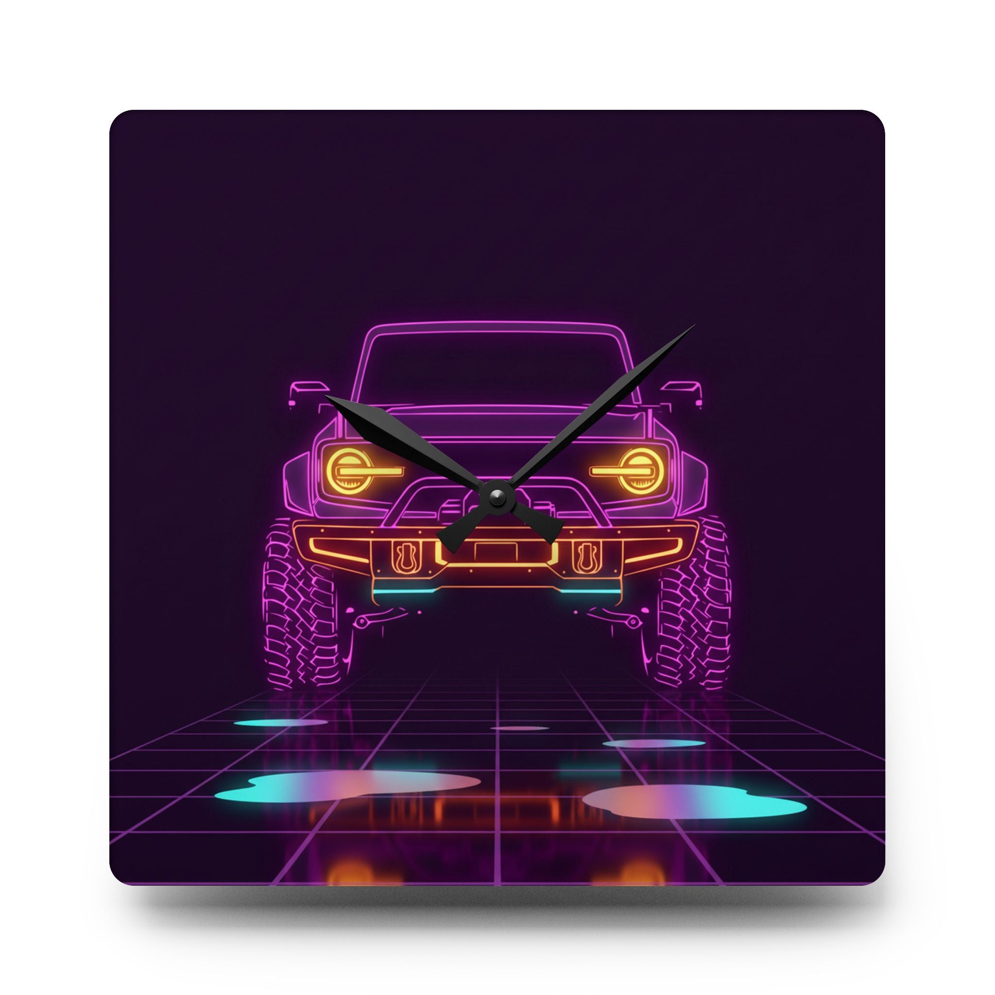 Ford Bronco (2021+) Neon Synthwave Wall Clock