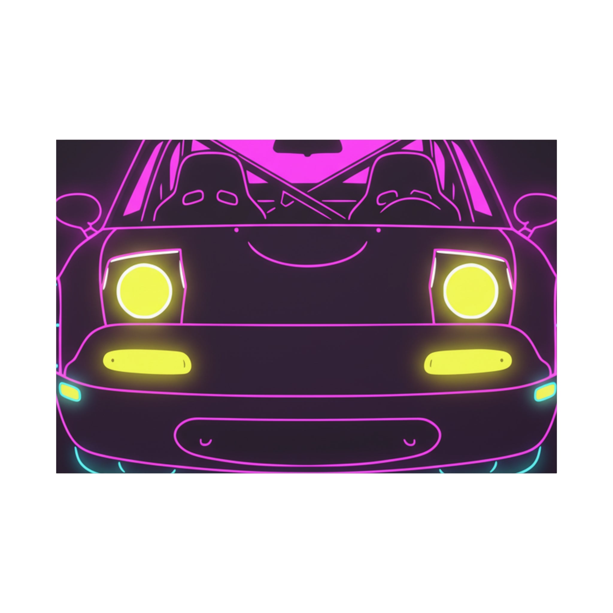Mazda Miata NA (1989-97) Neon Synthwave Canvas Wall Art