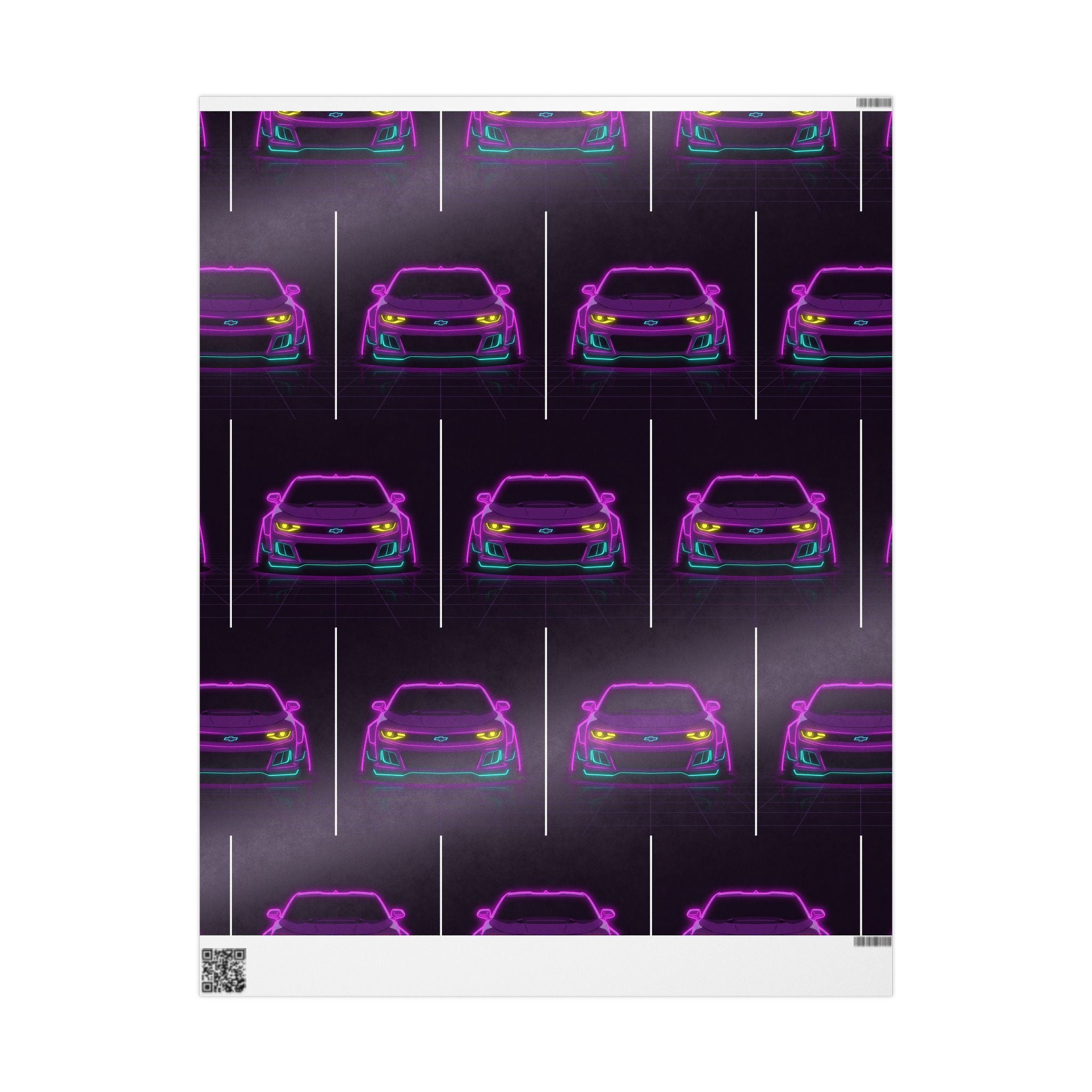 Chevrolet Camaro ZL1 Neon Synthwave Gift Wrapping Paper