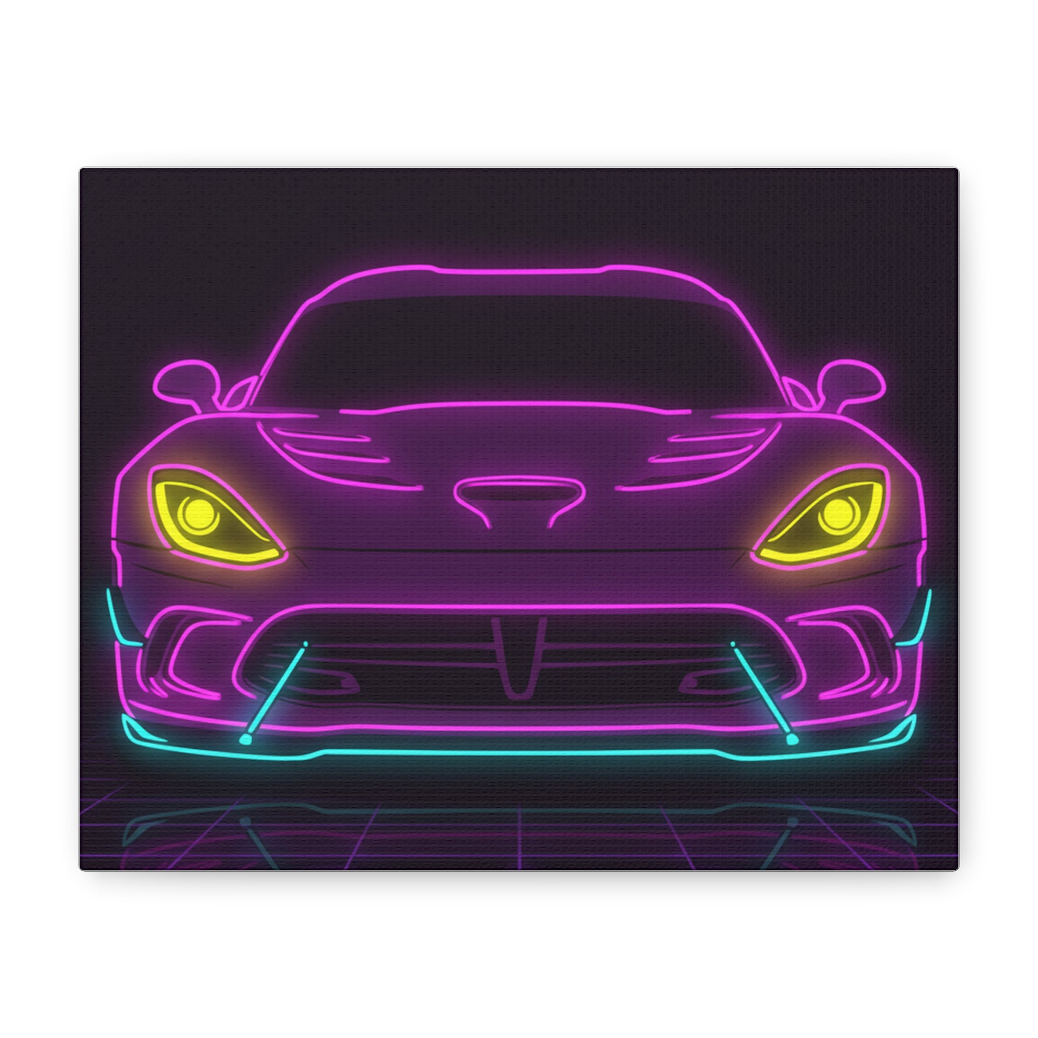 Dodge Viper (1992-17) Neon Synthwave Canvas Wall Art