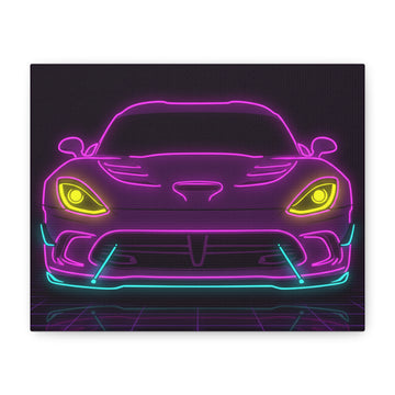 Dodge Viper (1992-17) Neon Synthwave Canvas Wall Art