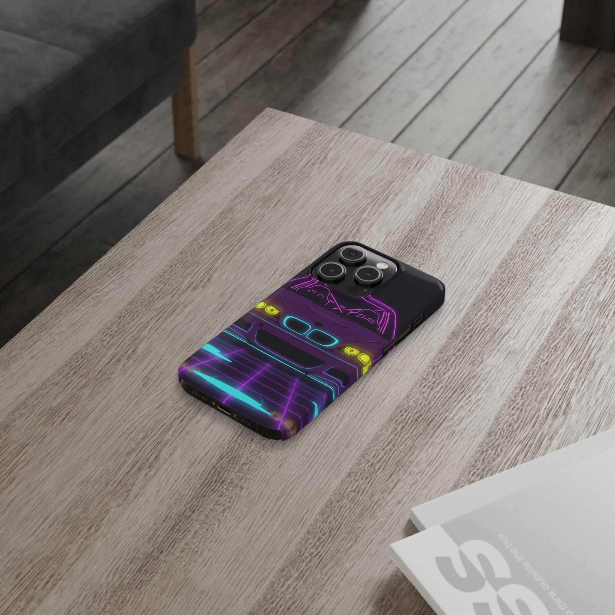 BMW E46 M3 (2000-06) Neon Synthwave Phone Case