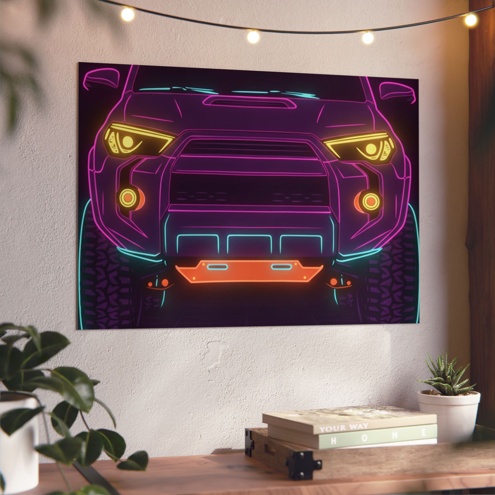 Toyota 4Runner TRD Pro Neon Synthwave Metal Wall Sign