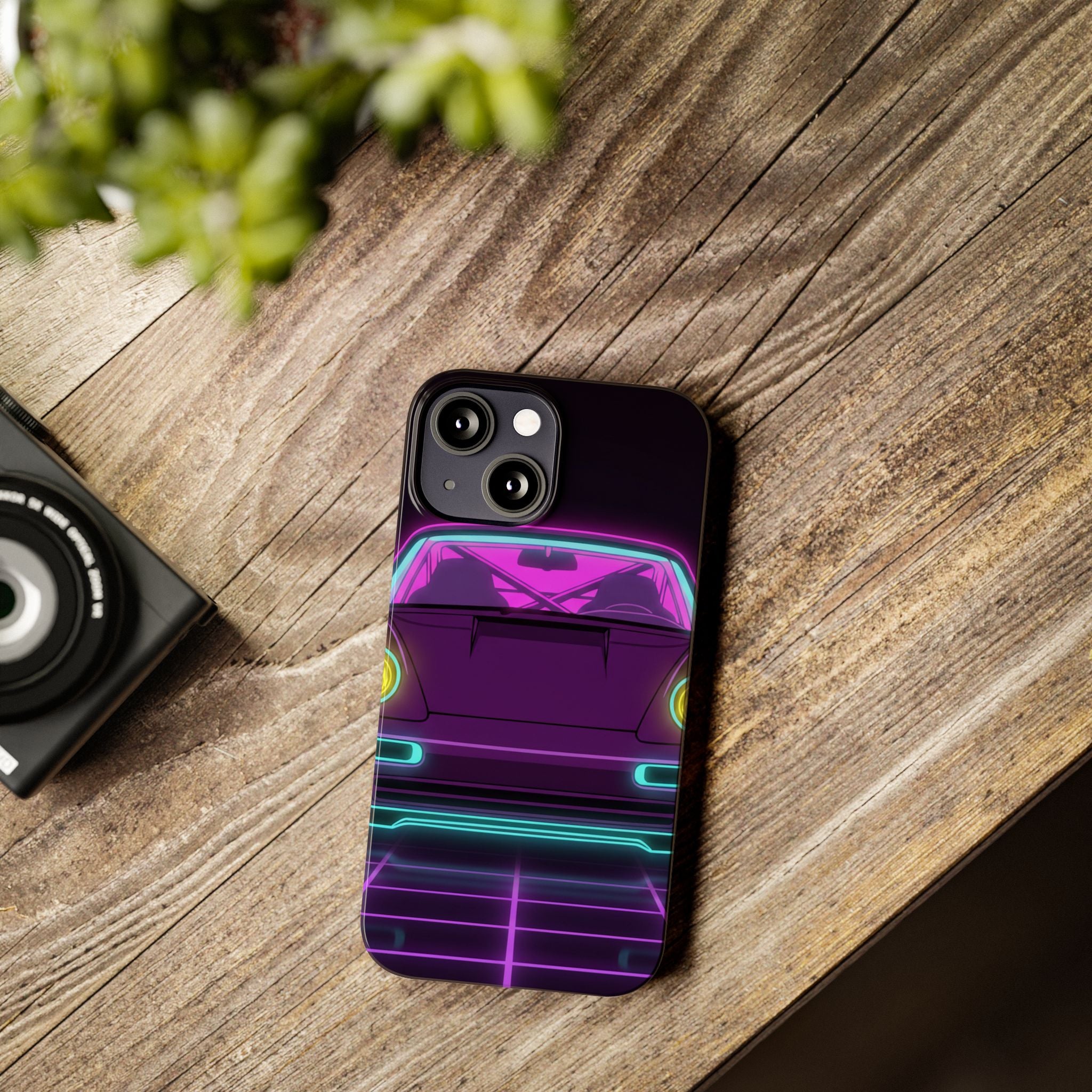 Porsche 964 Turbo Neon Synthwave Phone Case