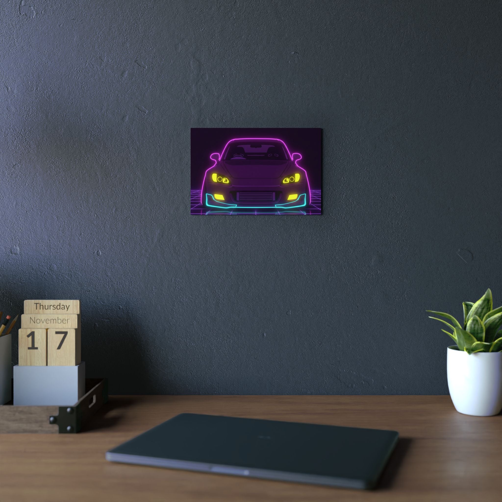 Honda S2000 (1999-09) Neon Synthwave Metal Wall Sign