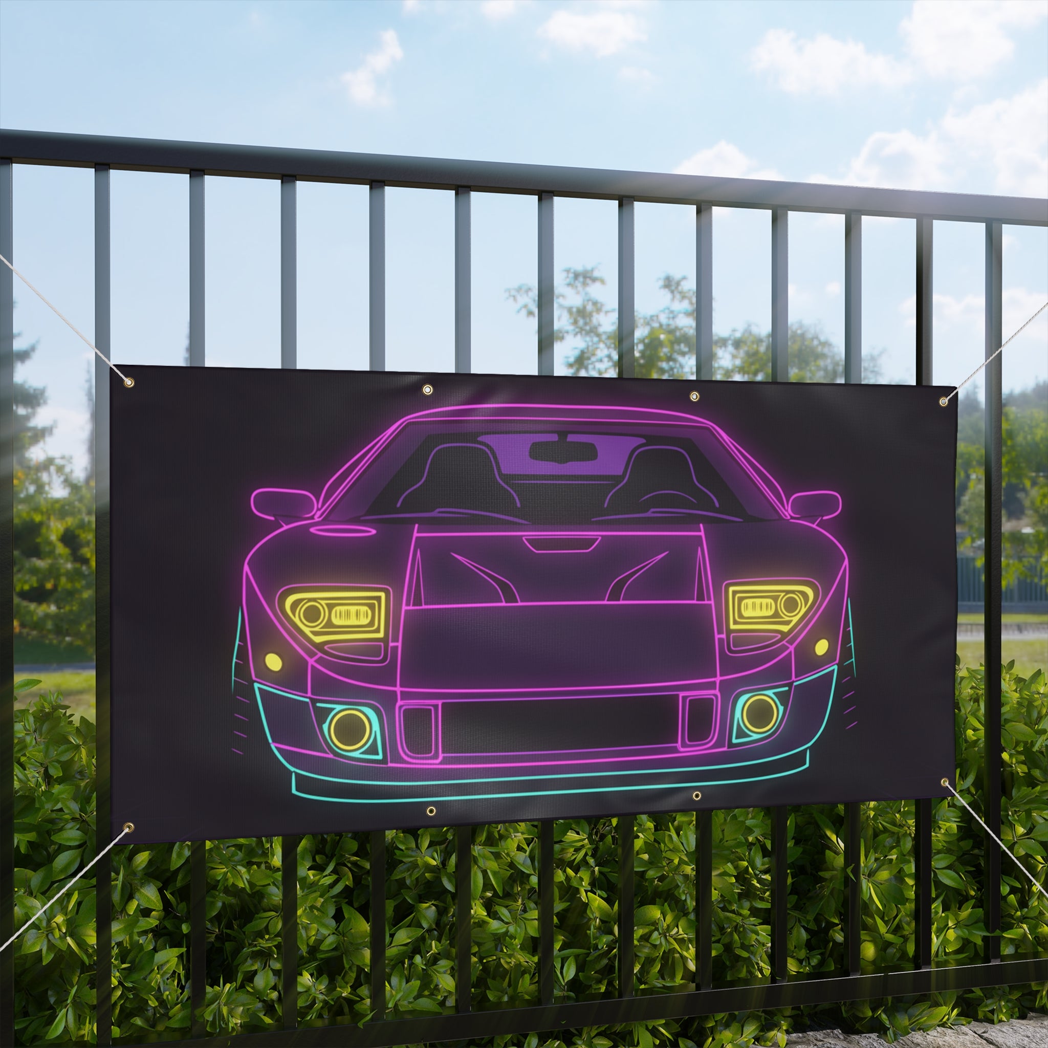 Ford GT40 (1964-69) Neon Synthwave Banner