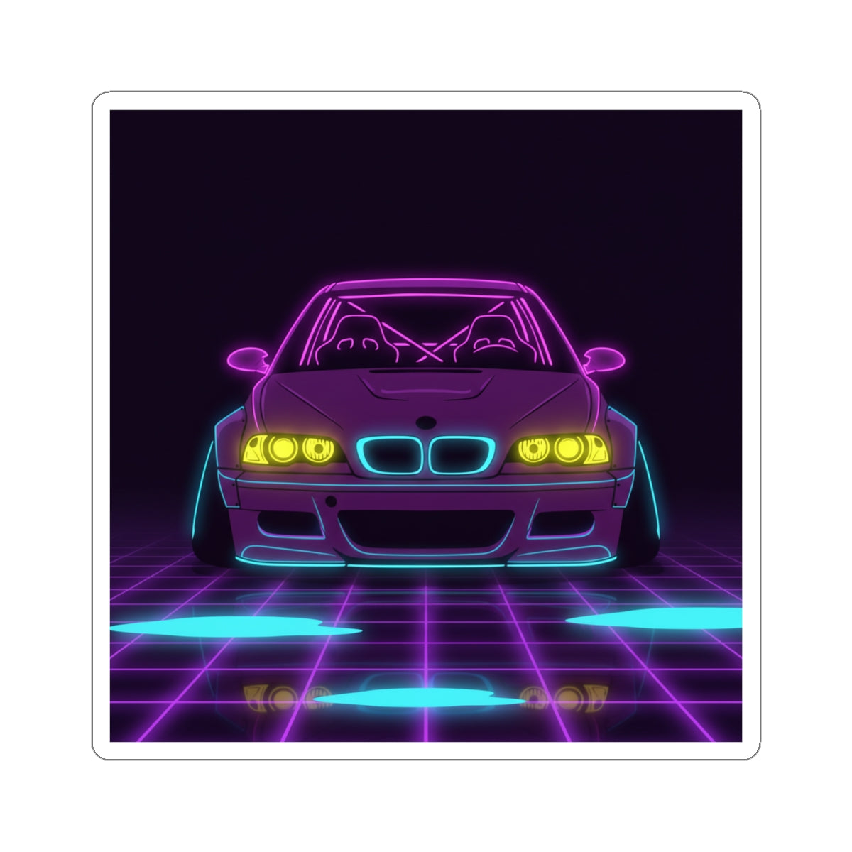 BMW E46 M3 (2000-06) Neon Synthwave Sticker