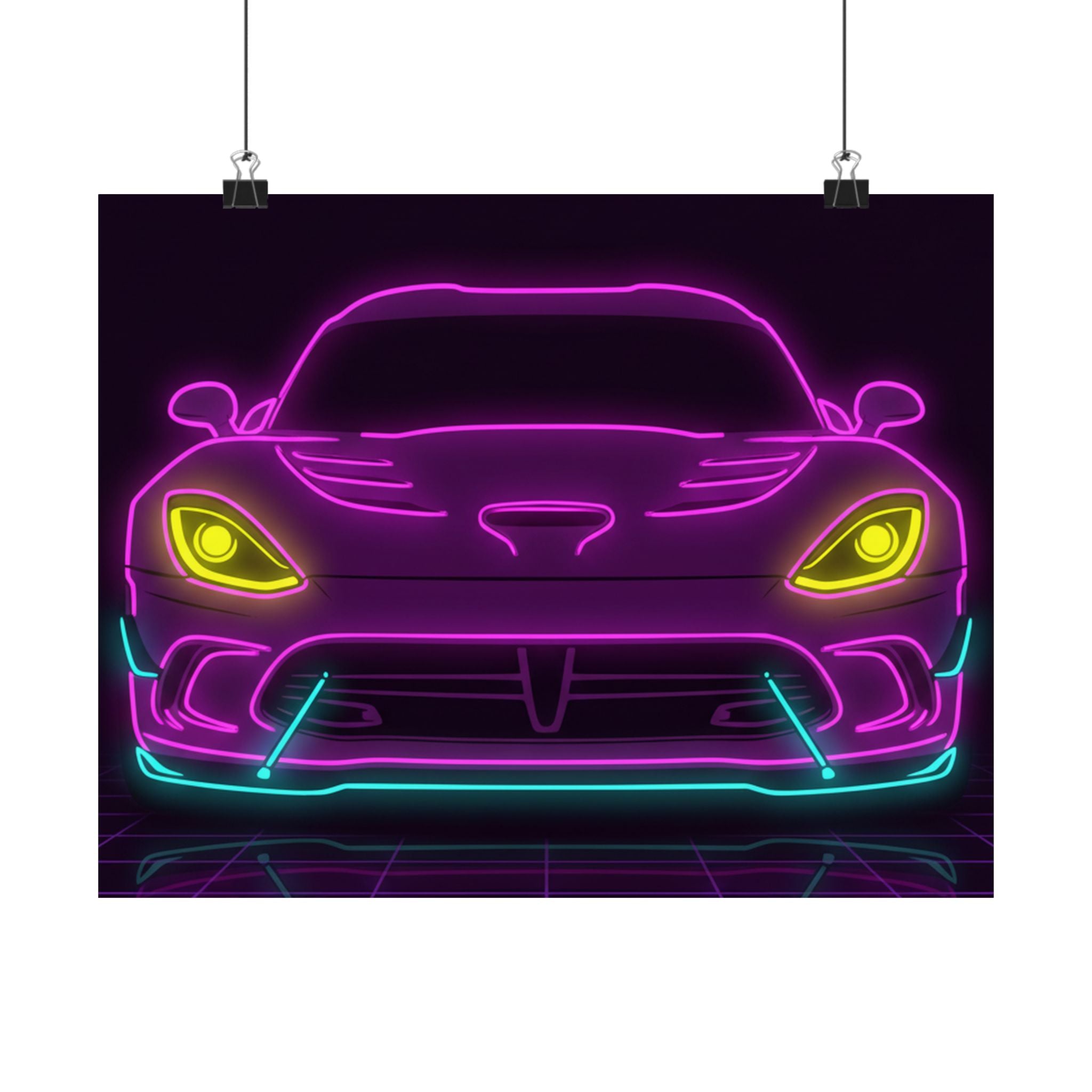 Dodge Viper (1992-17) Neon Synthwave Poster