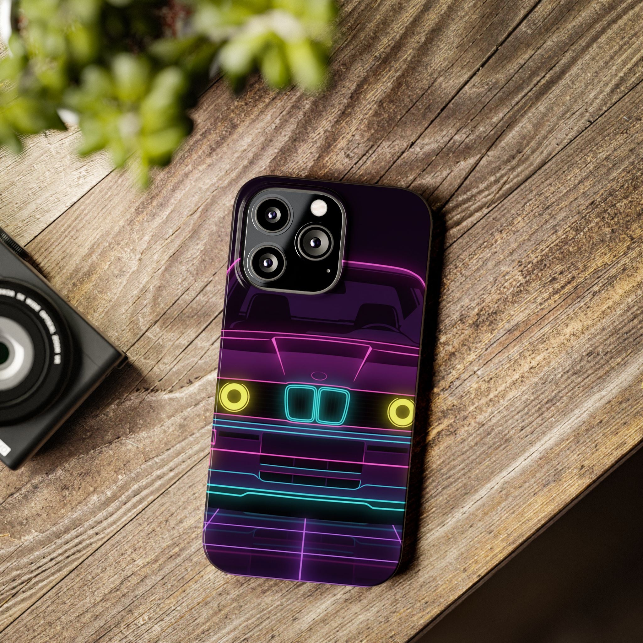 BMW E30 Neon Synthwave Phone Case