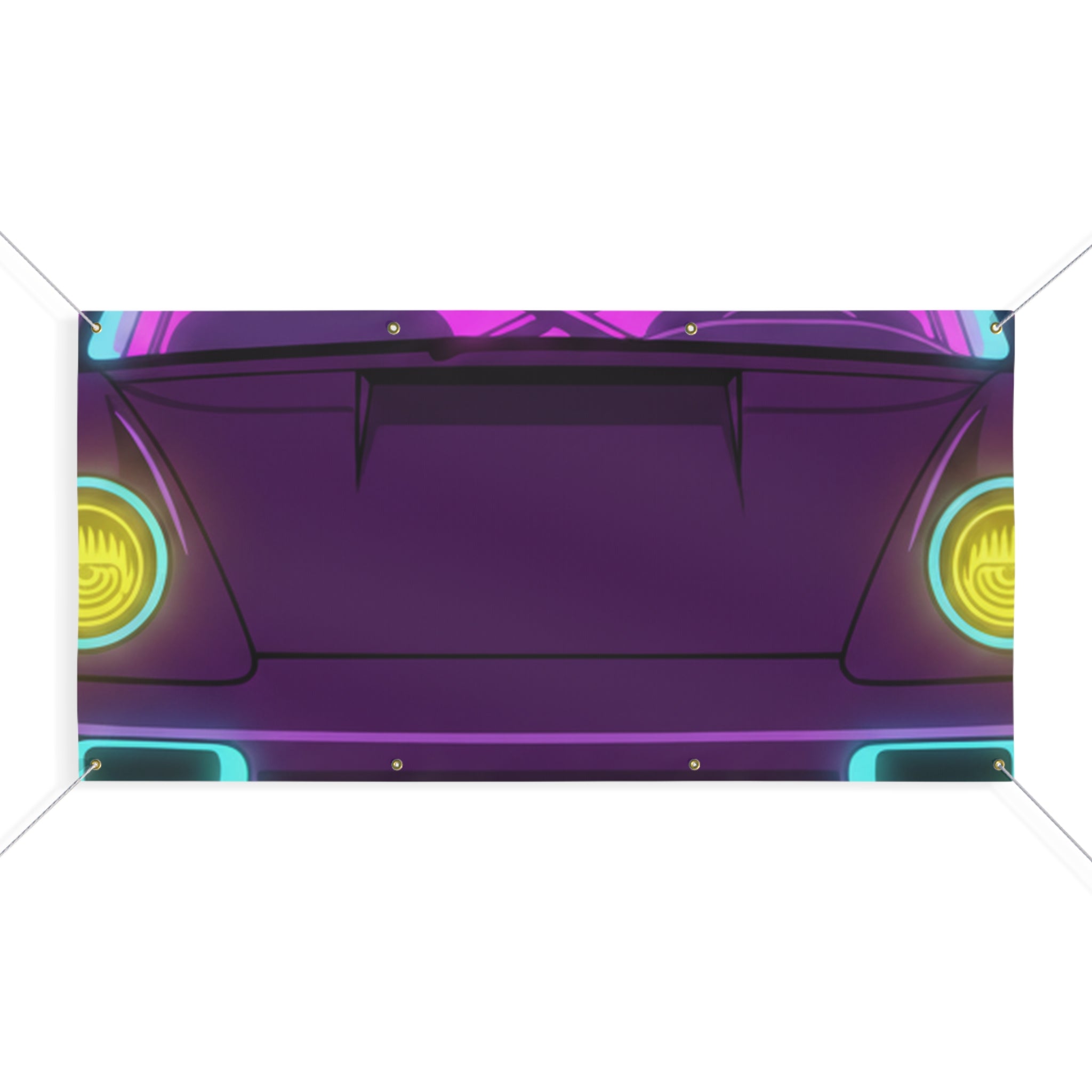 Porsche 964 Turbo Neon Synthwave Banner