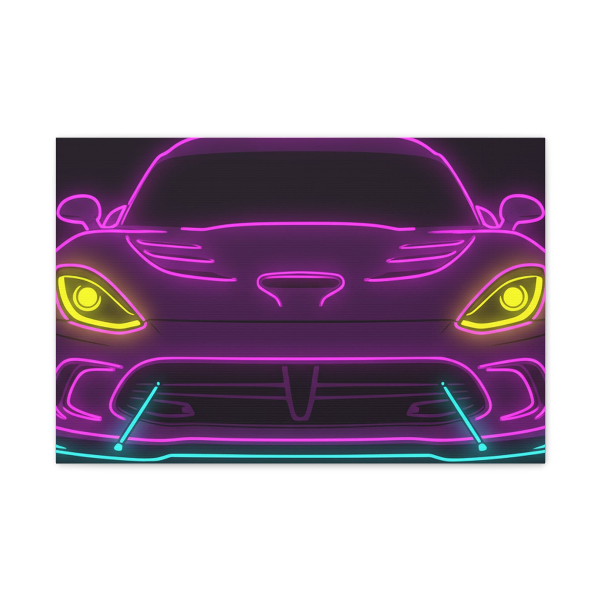 Dodge Viper (1992-17) Neon Synthwave Canvas Wall Art