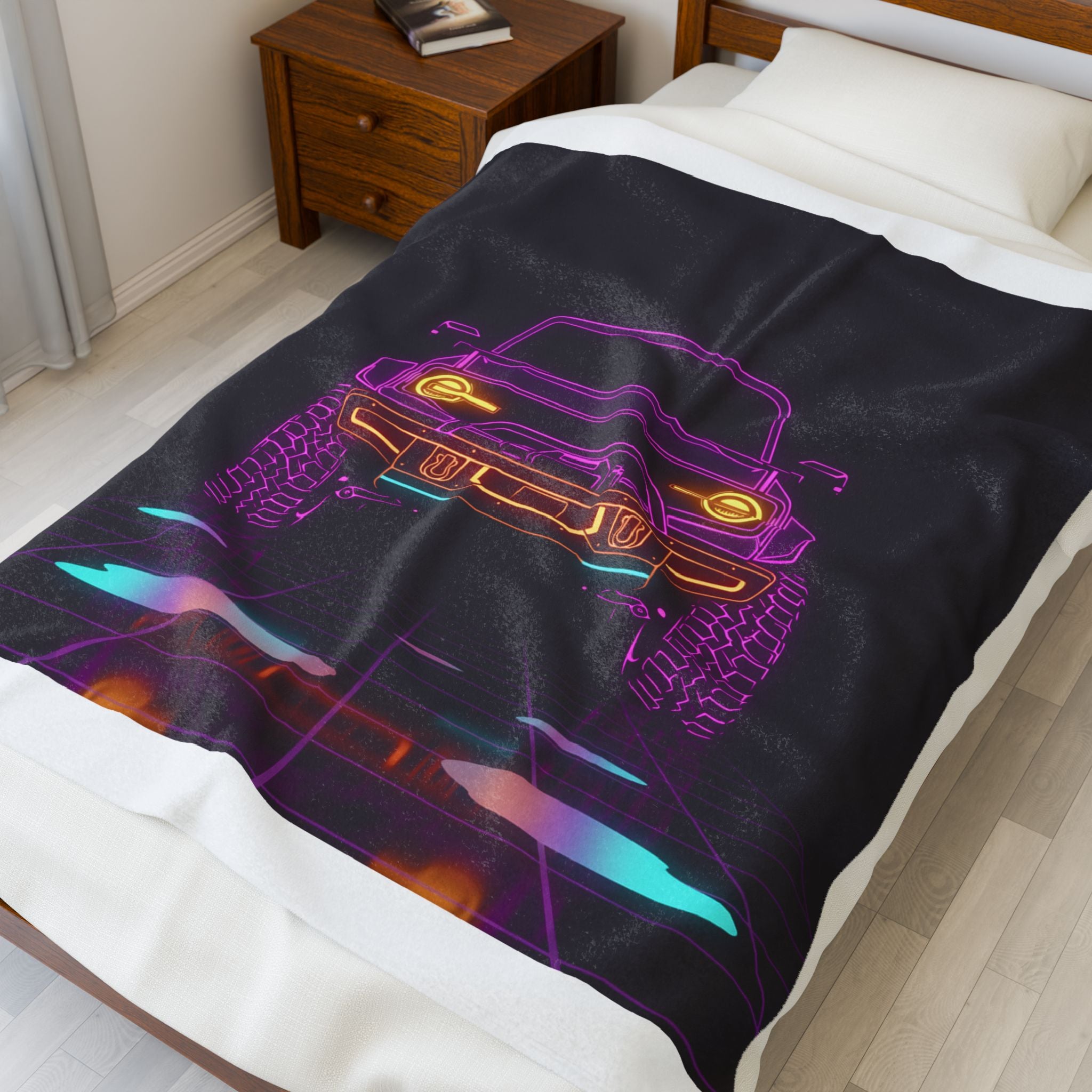 Ford Bronco (2021+) Neon Synthwave Velveteen Plush Blanket