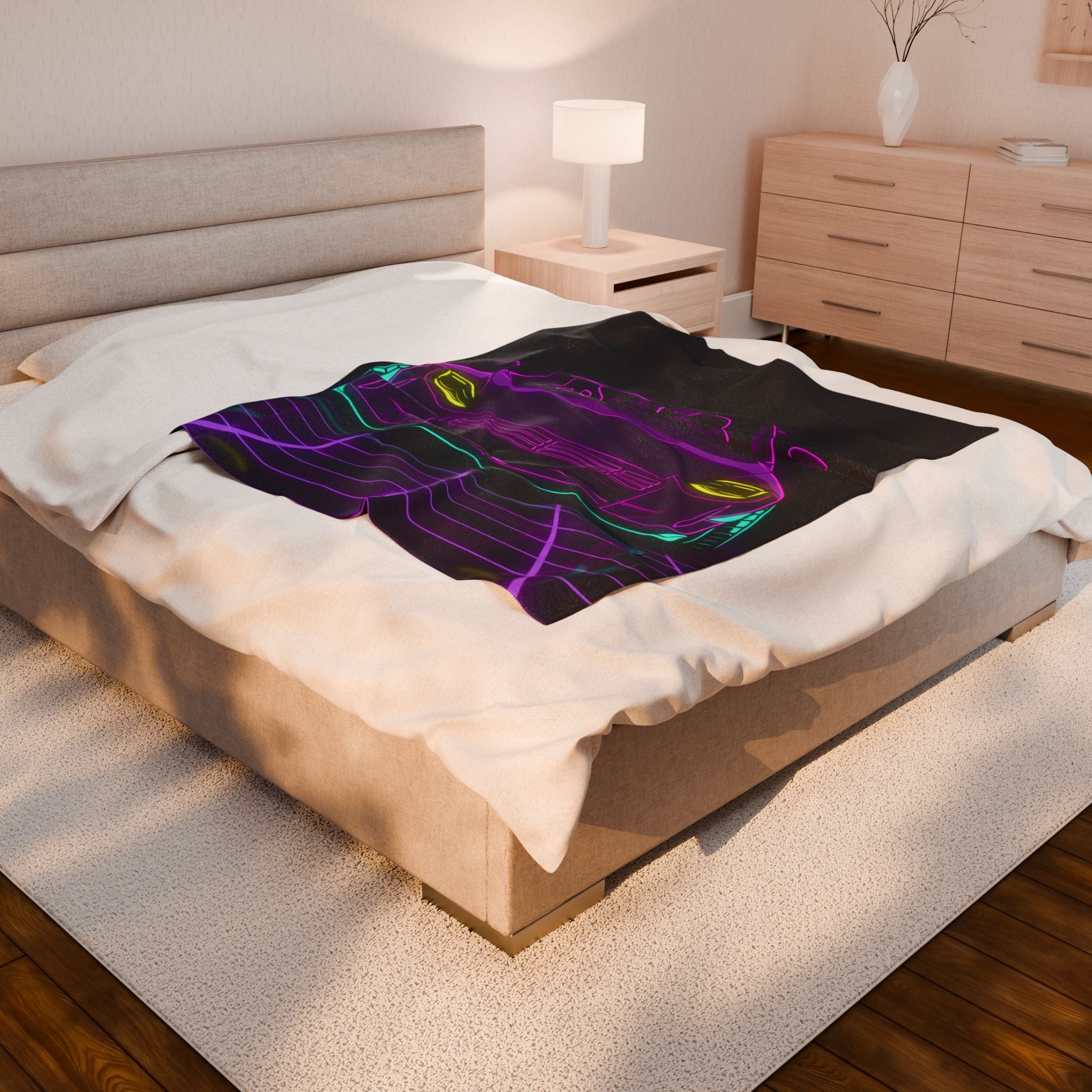 Nissan Z RZ34 (2023+) Neon Synthwave Velveteen Plush Blanket