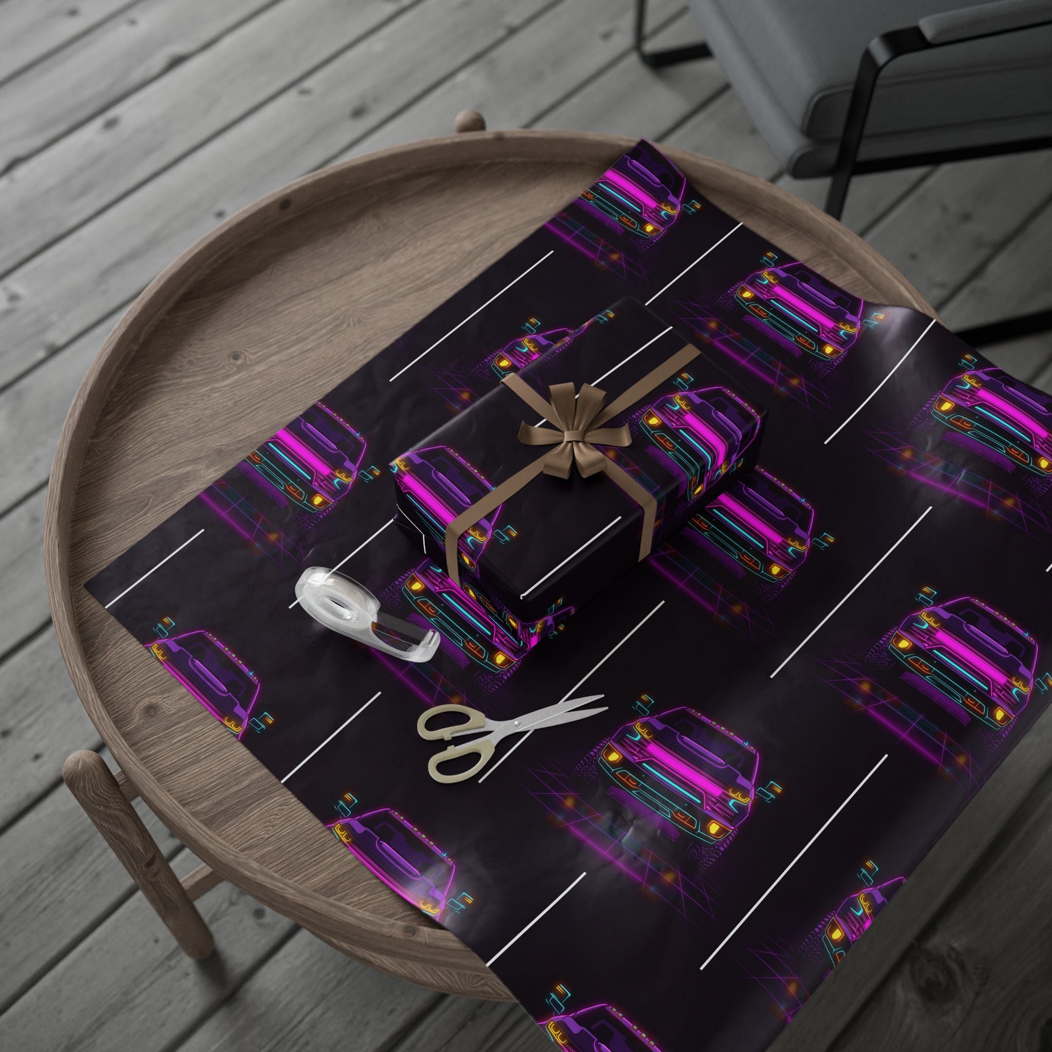 Chevy Silverado Trail Boss (2019+) Neon Synthwave Gift Wrapping Paper