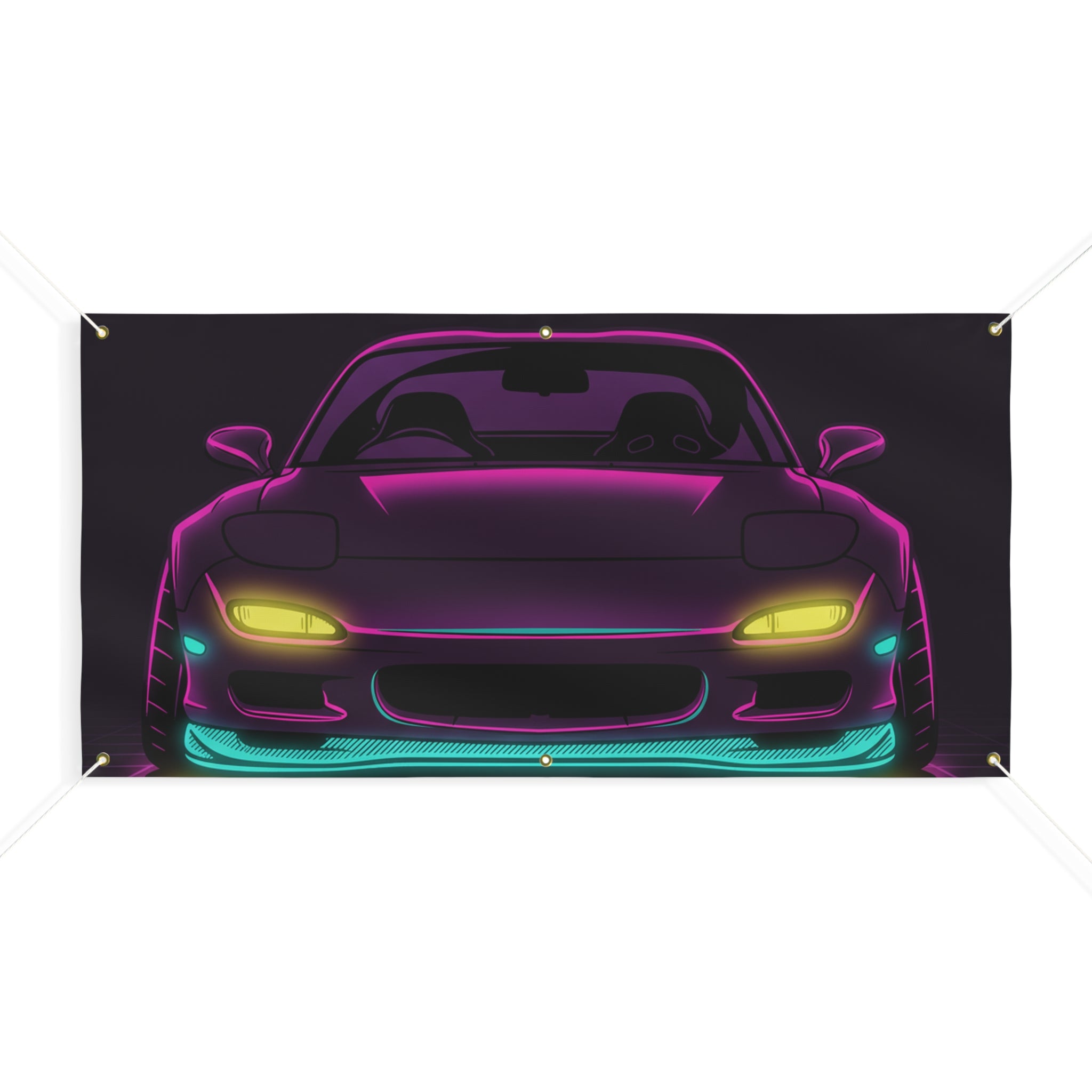 Mazda RX-7 FD Neon Synthwave Banner