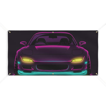 Mazda RX-7 FD Neon Synthwave Banner