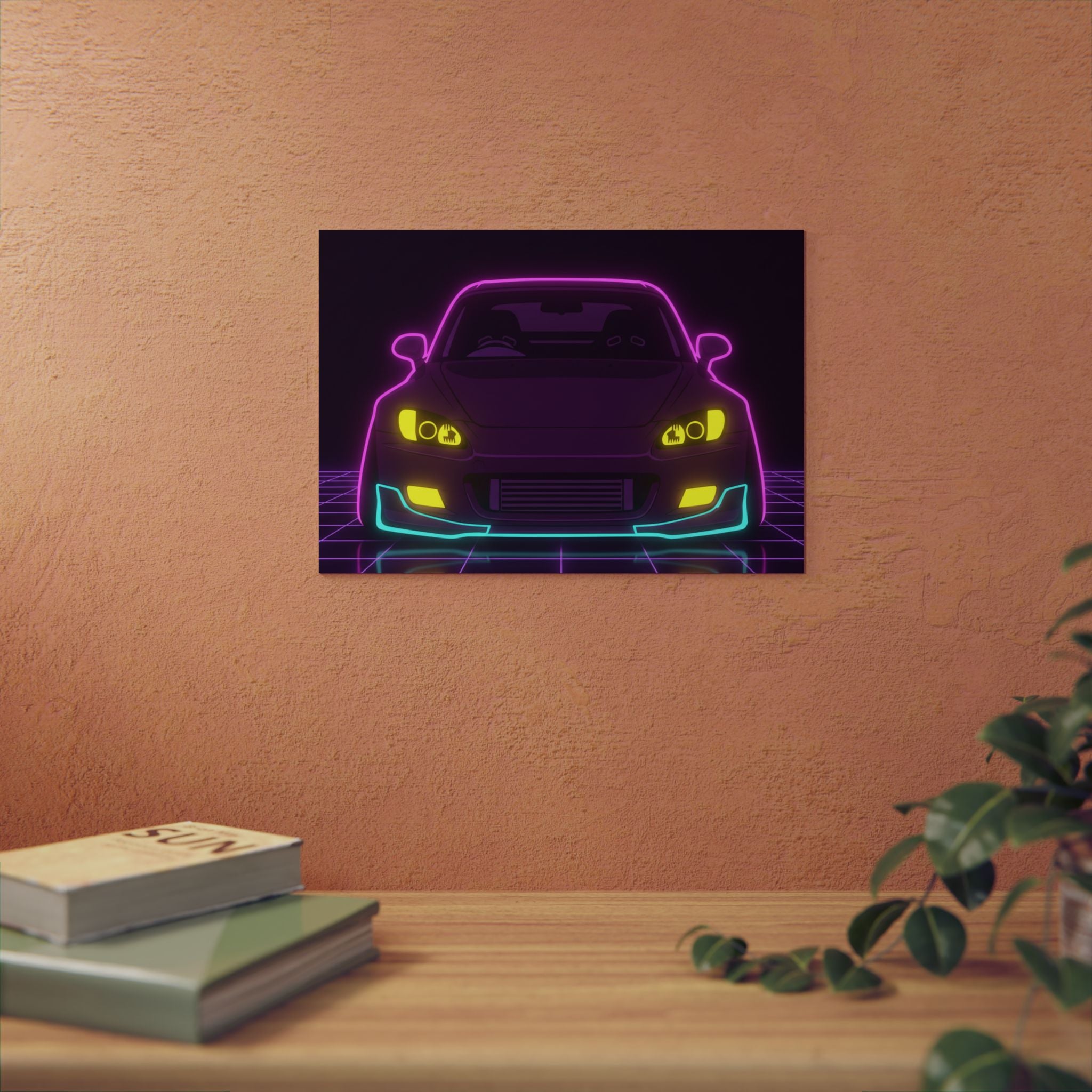 Honda S2000 (1999-09) Neon Synthwave Metal Wall Sign