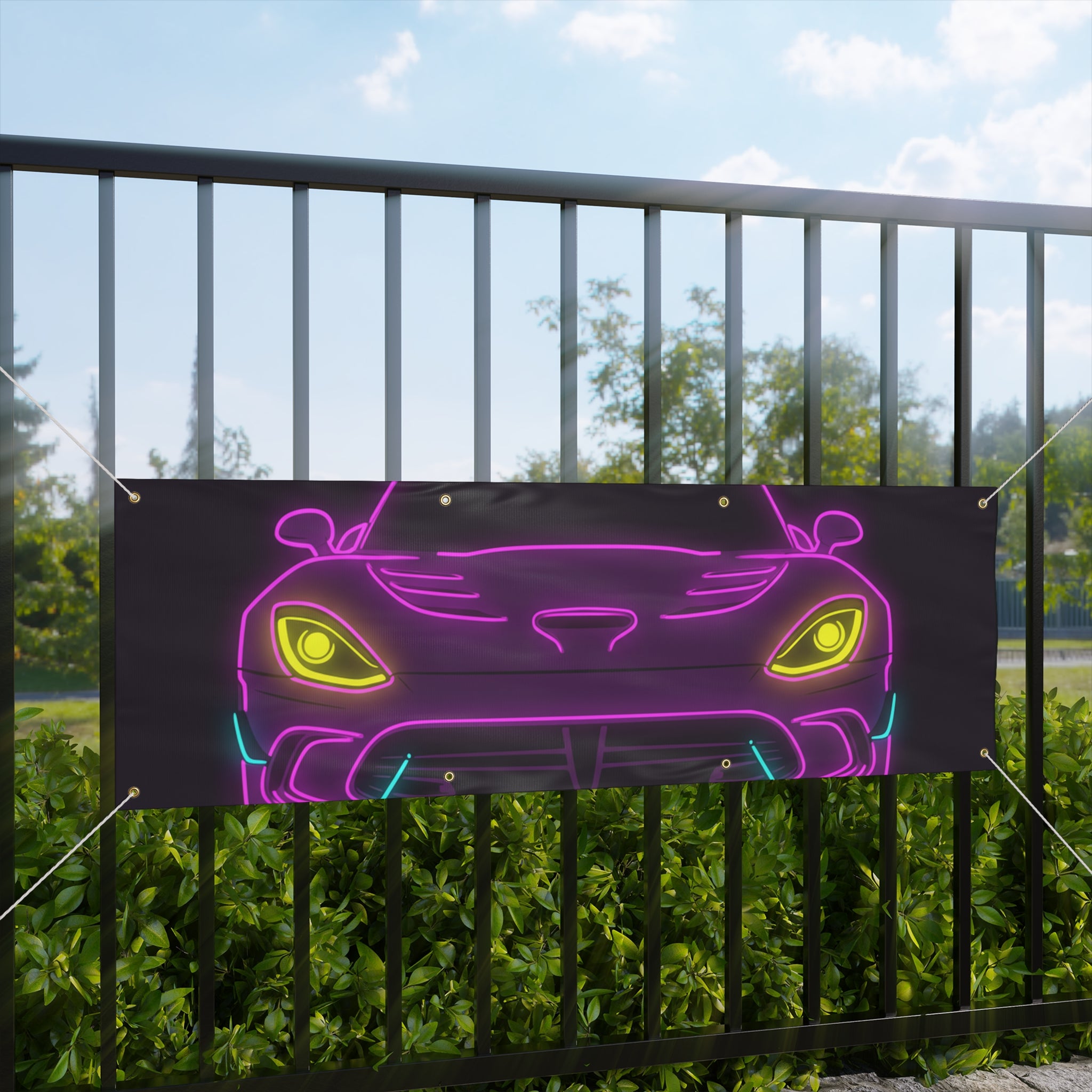 Dodge Viper (1992-17) Neon Synthwave Banner