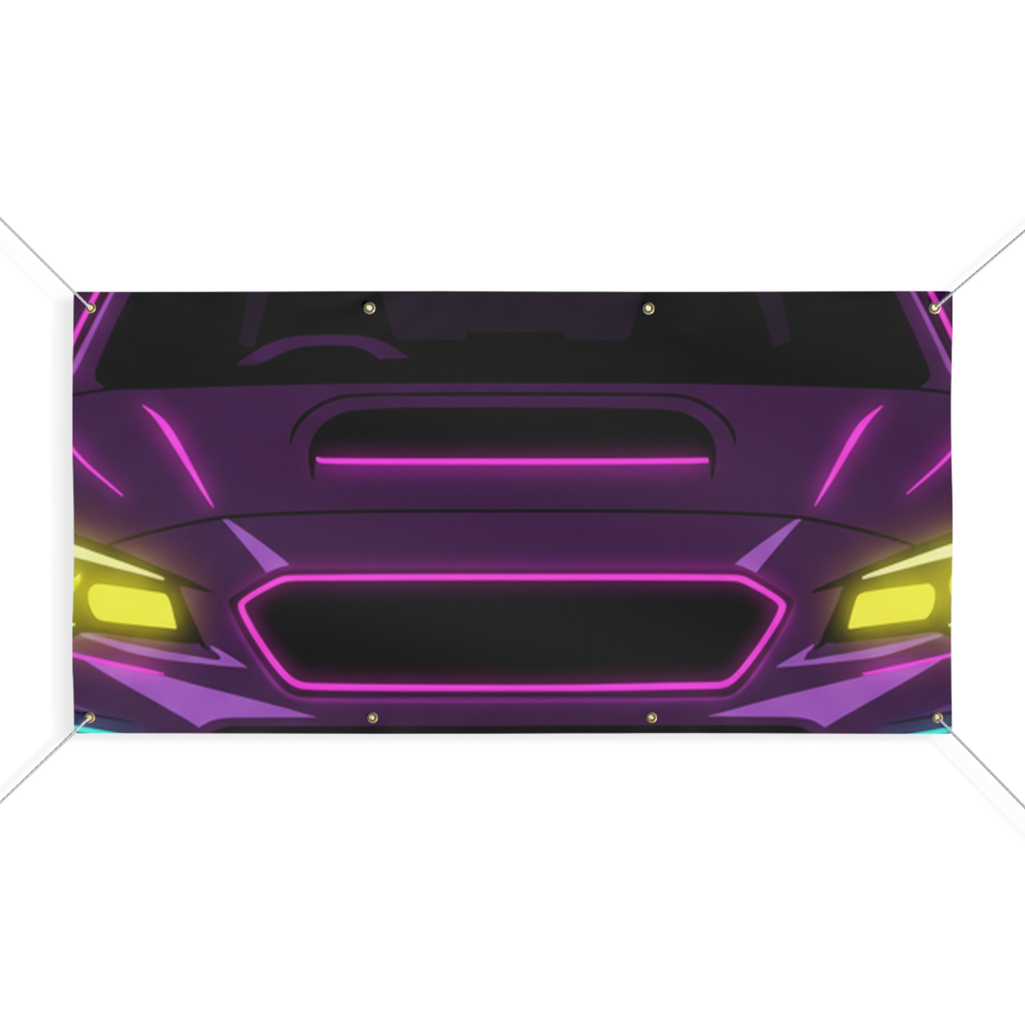 Subaru WRX STI Neon Synthwave Banner