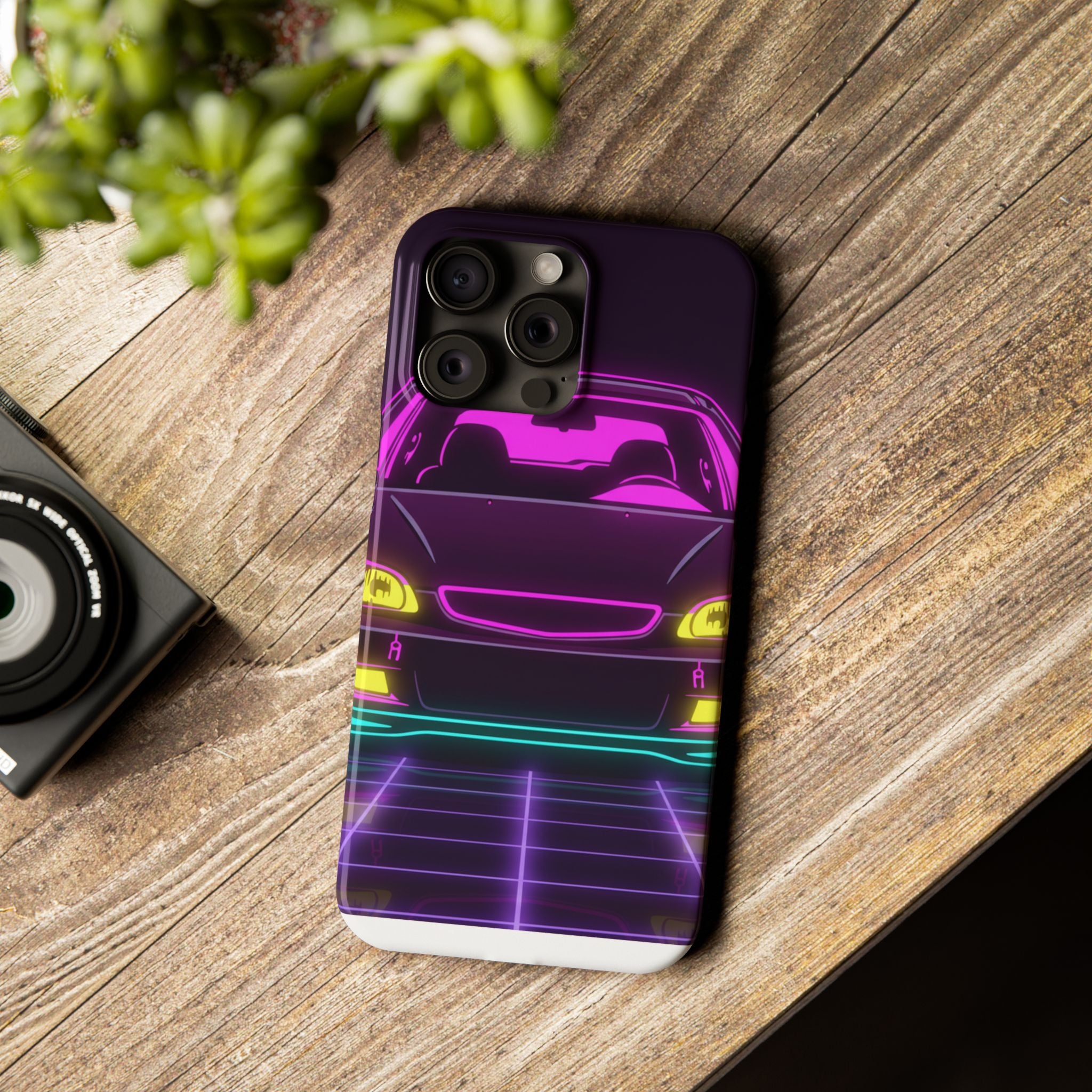 Honda Civic EK Hatch Neon Synthwave Phone Case
