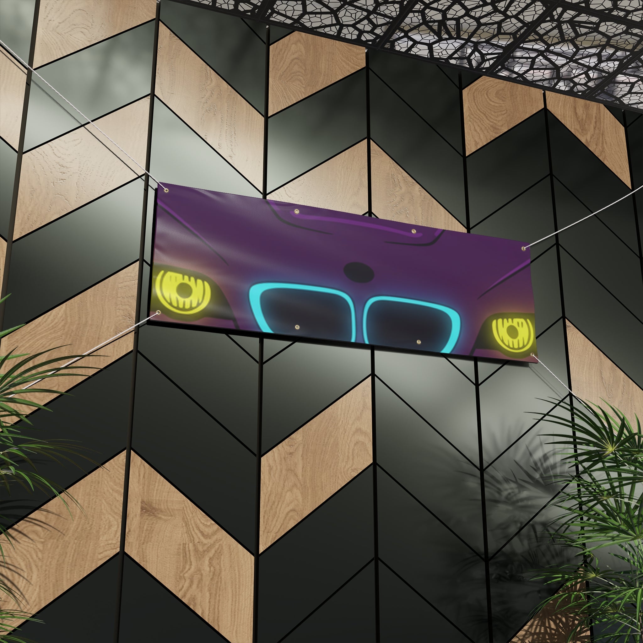 BMW E46 M3 (2000-06) Neon Synthwave Banner