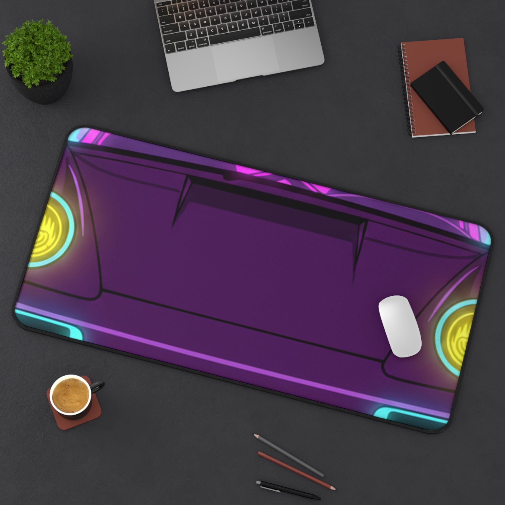 Porsche 964 Turbo Neon Synthwave Desk Mat