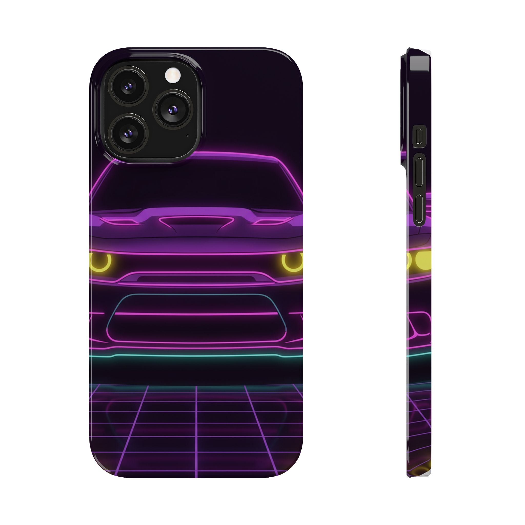 Dodge Challenger SRT Hellcat Neon Synthwave Phone Case